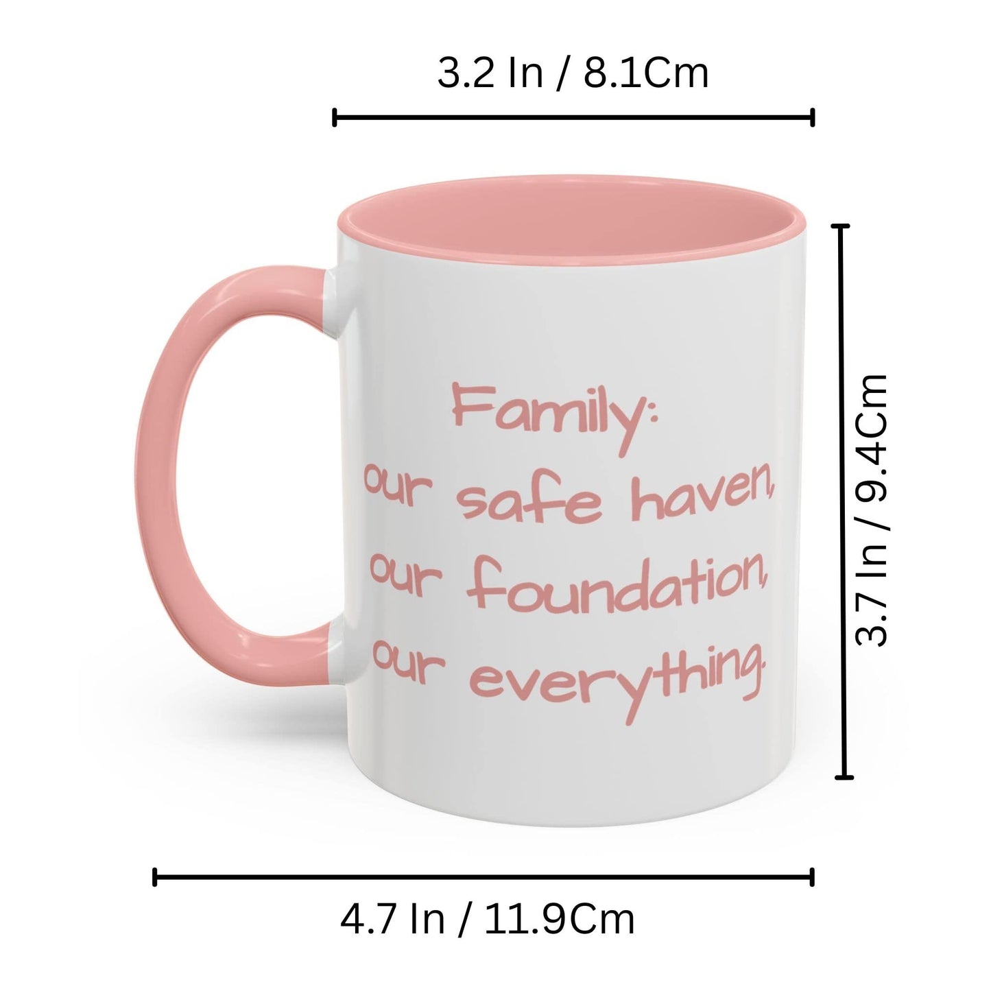 Custom Mug White/Pink 11oz, Personalized Gift with Photo, Text or Logo, Square Design