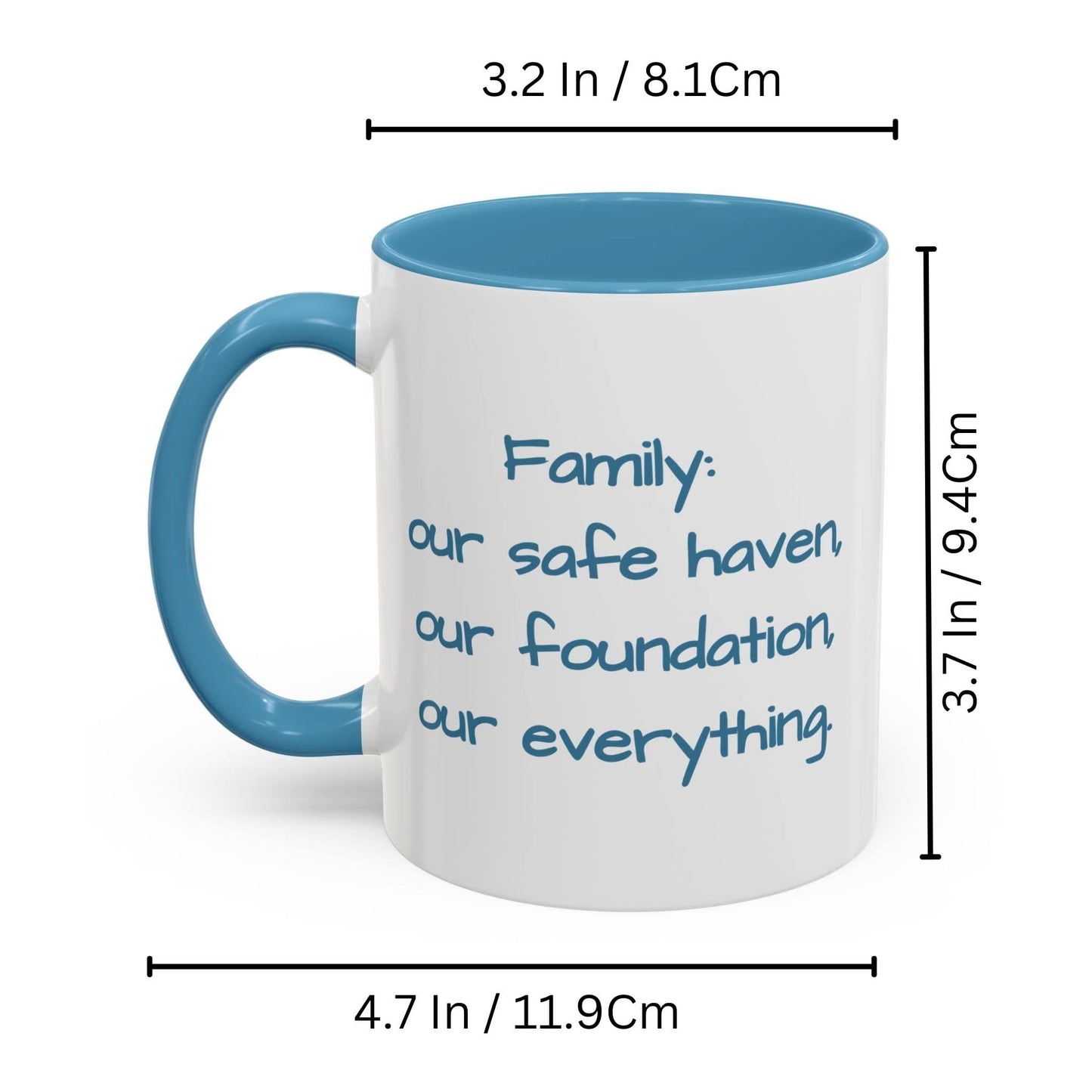 Custom Mug, 325ml White/Light Blue Square Design Ceramic Coffee Mug, Personalized Gift with Photo, Text or Logo