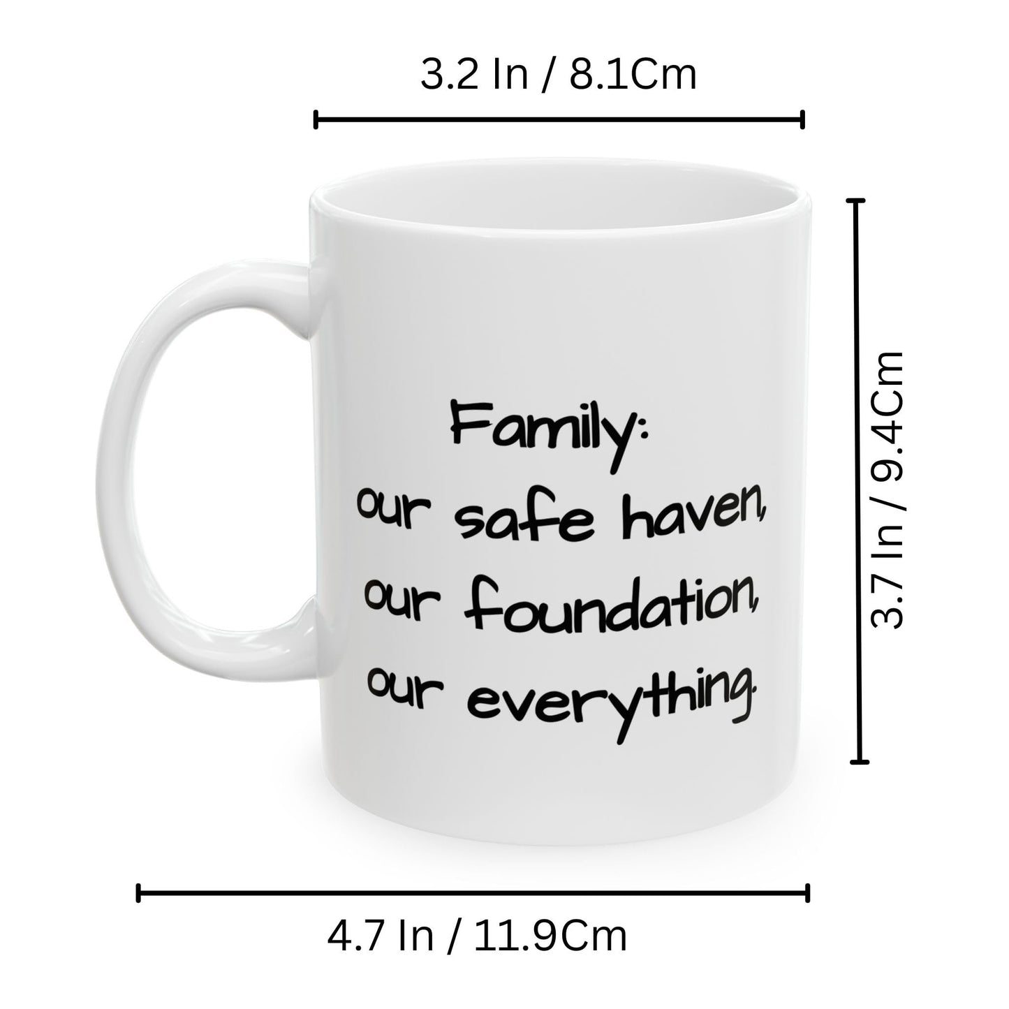 Custom Mug, 11oz All White Square Design Ceramic Coffee Mug, Personalized Gift with Photo, Text or Logo