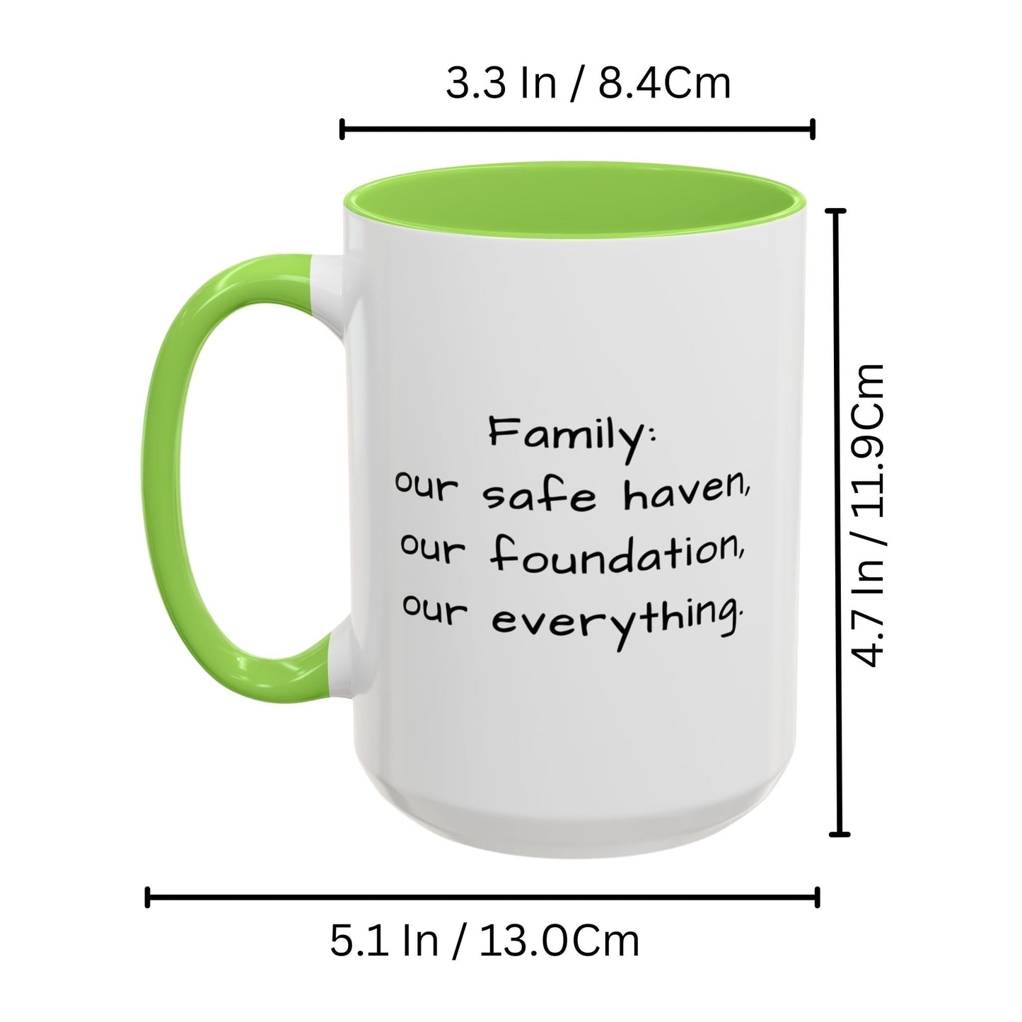 Custom Mug White/Light Green 15oz, Personalized Gift with Photo, Text or Logo, Square Design