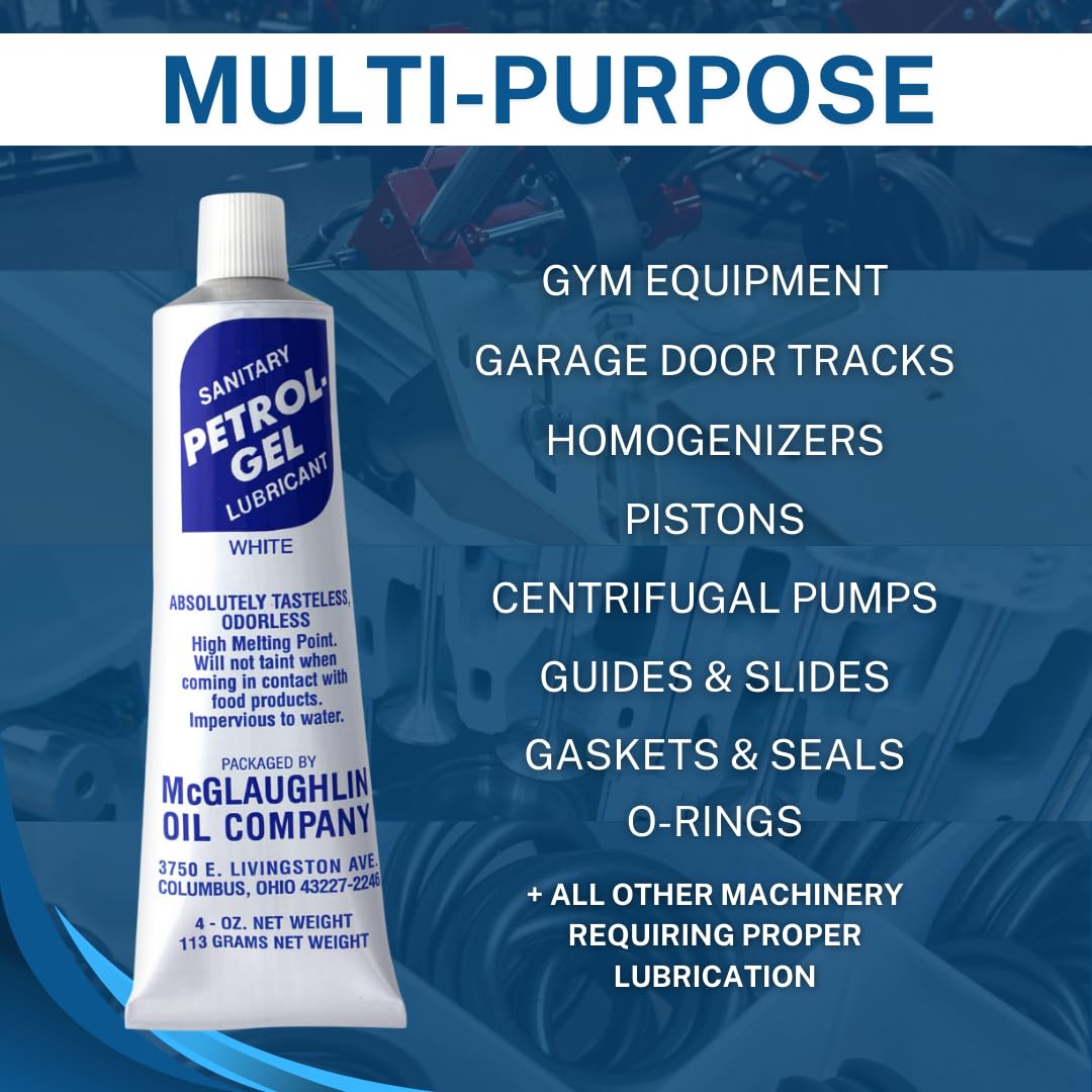 Petrol-Gel Food Grade Equipment Lubricant NSF - Premium Mineral Oil for Food Grade Grease Applications, Commercial Multipurpose - Pack of 2, SK-RR3A-GLX1