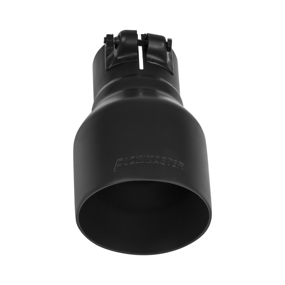 Flowmaster 15396B Exhaust Tip 4 Inch Angle Cut Black Ceramic Coated 304 Stainless Steel Fits 2.5 Inch Tubing 7 Inch Long - Clamp On