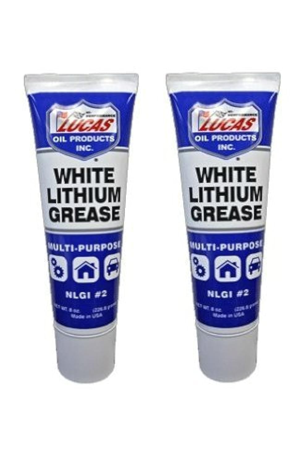 Lucas Oil 10533 White Lithium Grease - 8 oz Squeeze Tube (Pack of 2)