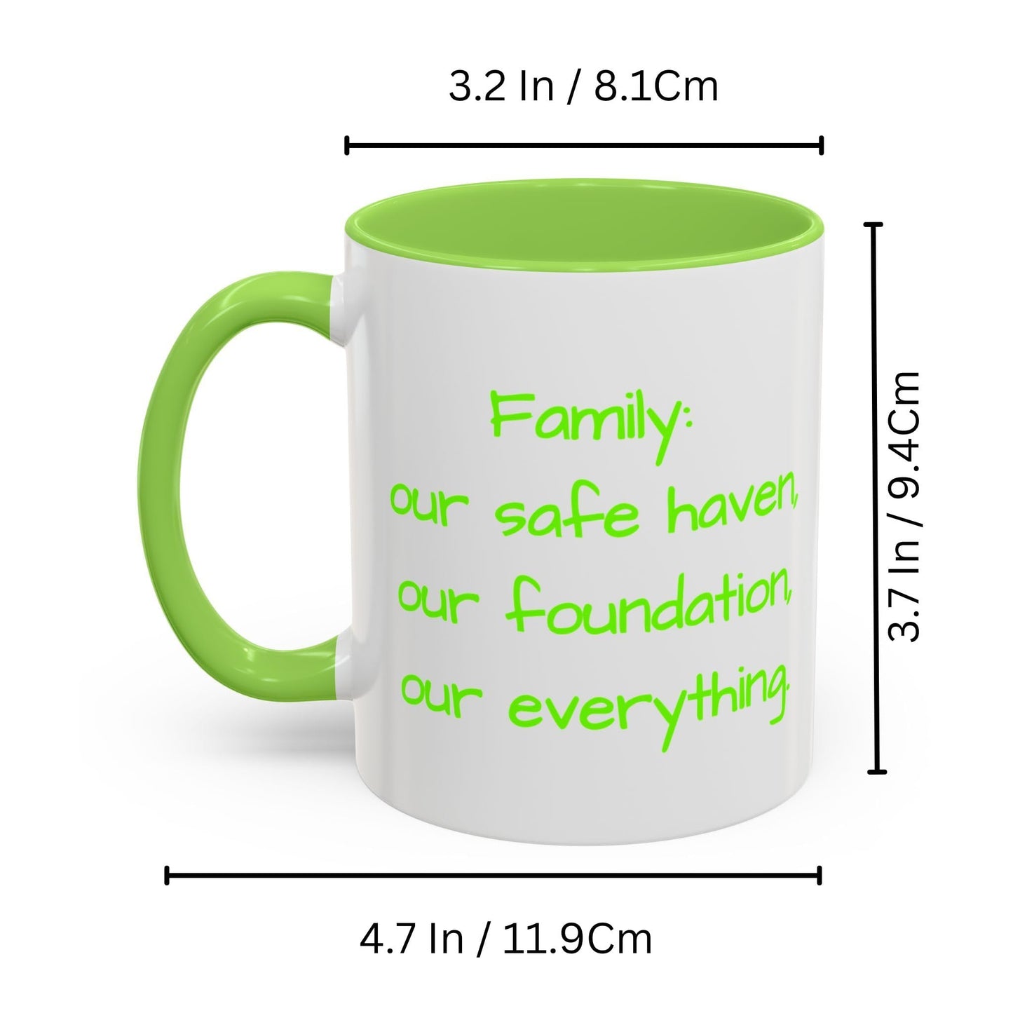 Custom Mug, 325ml White/Light Green Square Design Ceramic Coffee Mug, Personalized Gift with Photo, Text or Logo