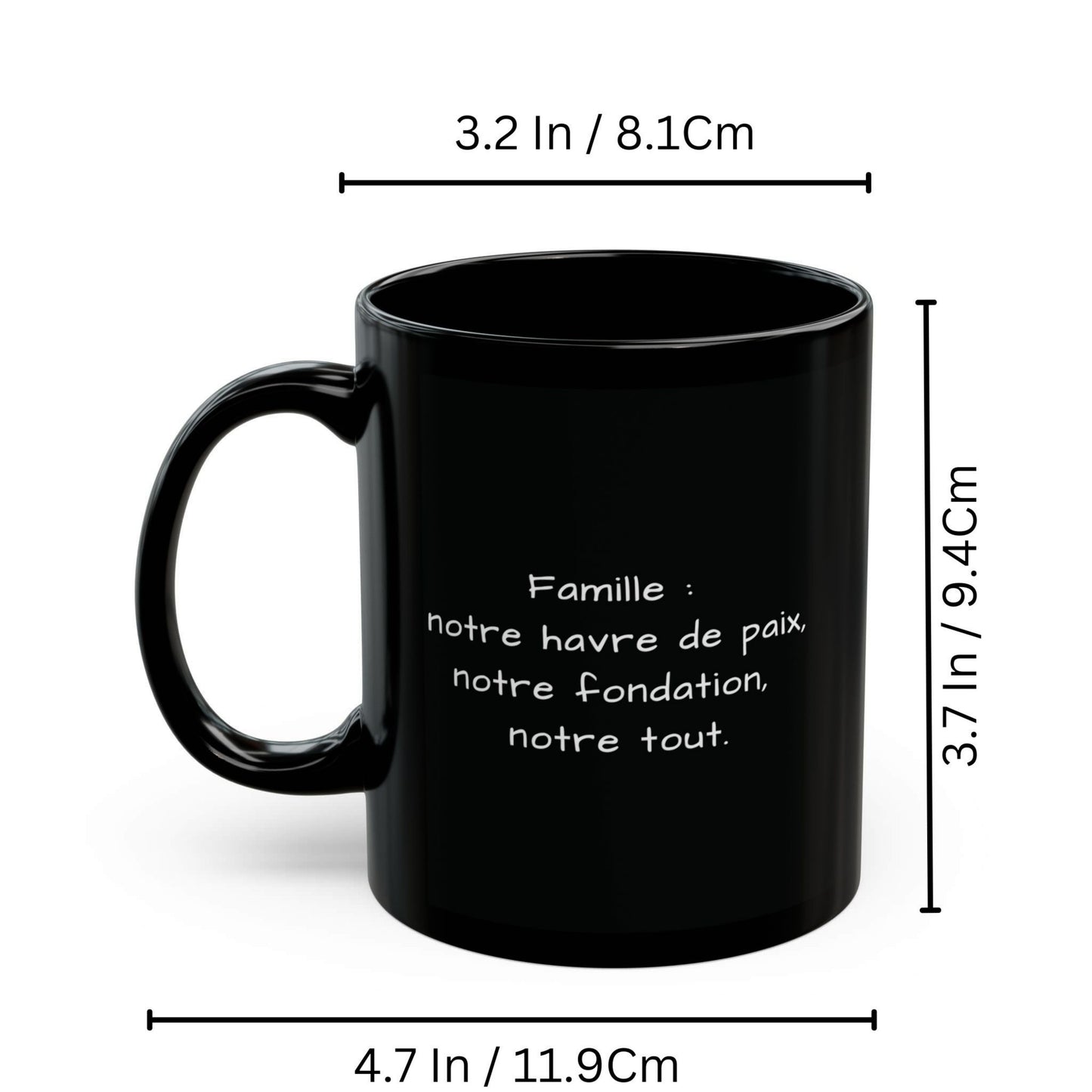 Custom Mug, 325ml All Black Square Design Ceramic Coffee Mug, Personalized Gift with Photo, Text or Logo