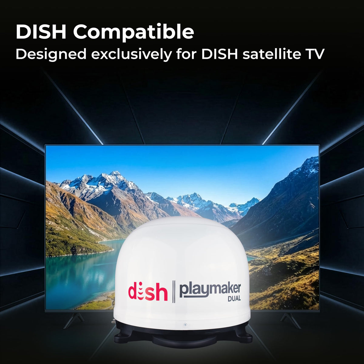 Winegard PL-8000 Dish Playmaker Dual - Automatic Satellite Antenna with Dual Receiver Support for PL-70LR - RV, Camping, Tailgating, Outdoor, TV Connectivity - High-Performance Outdoor - White