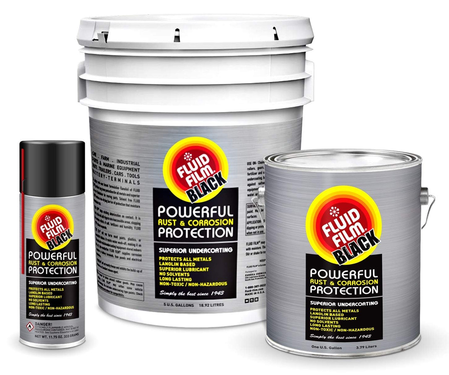 Fluid Film Black Non-Aerosol Anti-Rust Coating, Penetrant & Lubricant - 1 Gallon