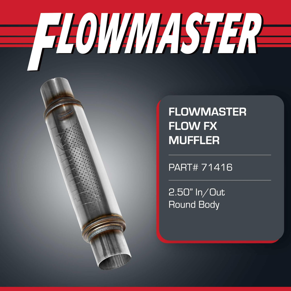 Flowmaster 71416 Flow FX Chambered Muffler - 2.50" Center In / 2.50" Center Out