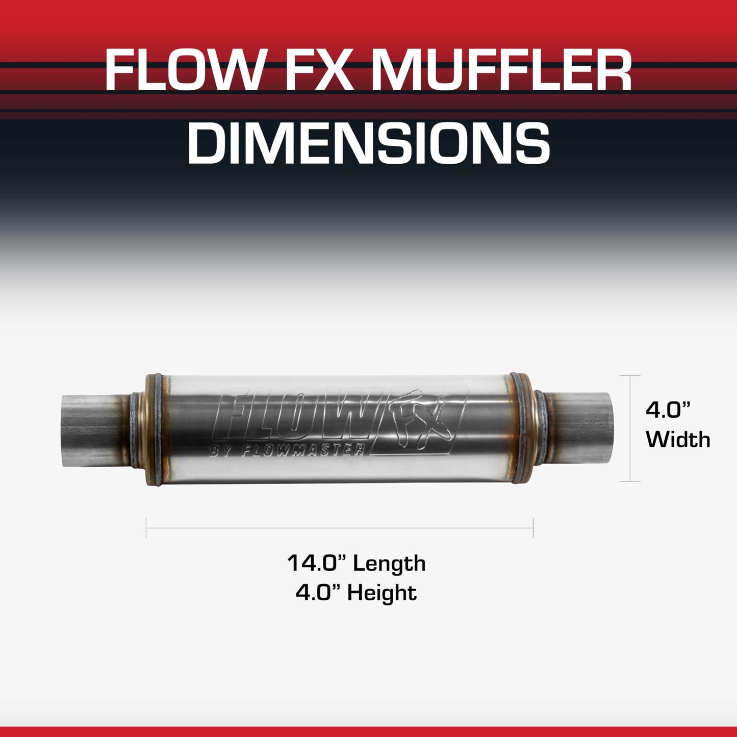 Flowmaster 71416 Flow FX Chambered Muffler - 2.50" Center In / 2.50" Center Out