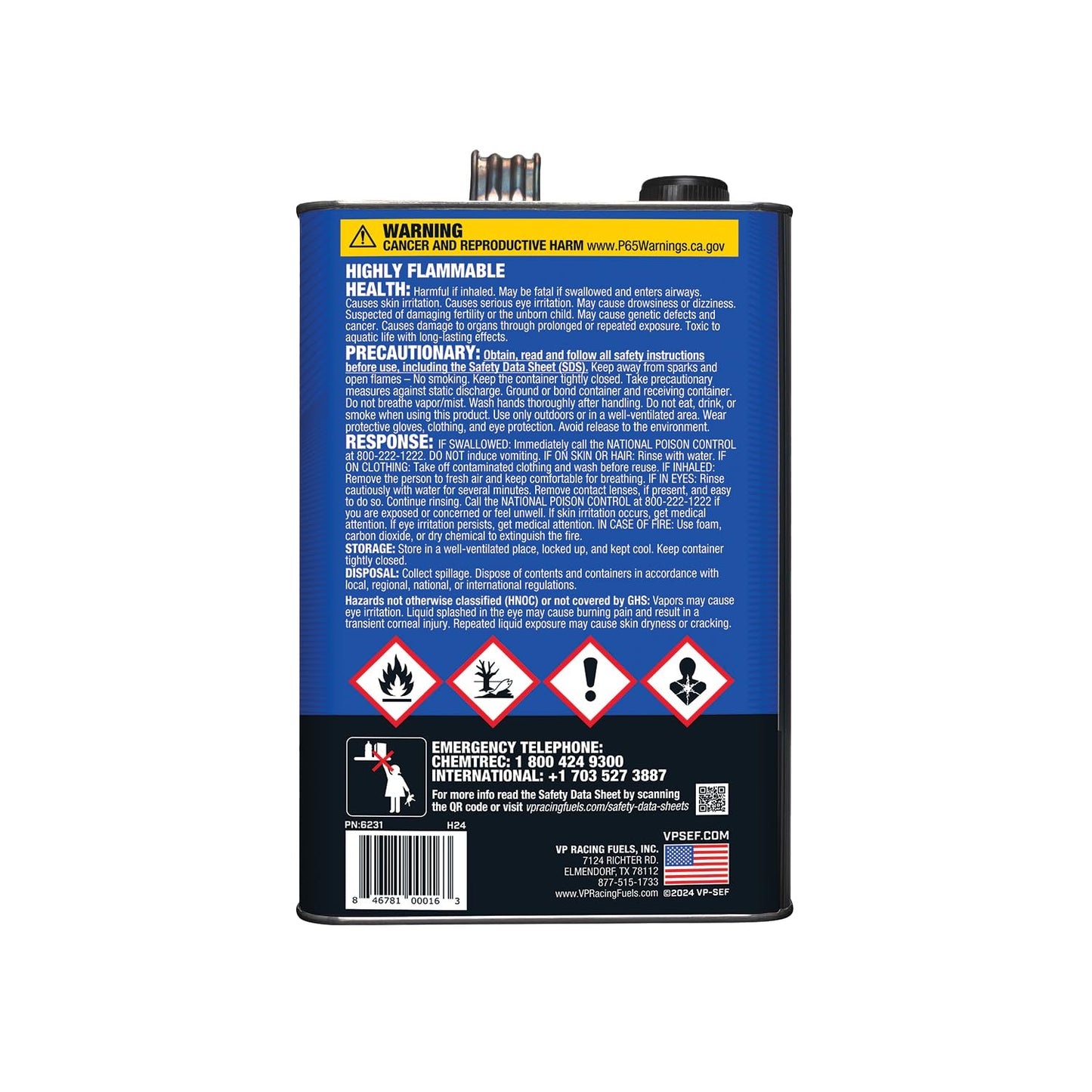 VP Racing Fuels 6231 50:1 Premixed 2-Cycle Small Engine Fuel - 1 Gallon