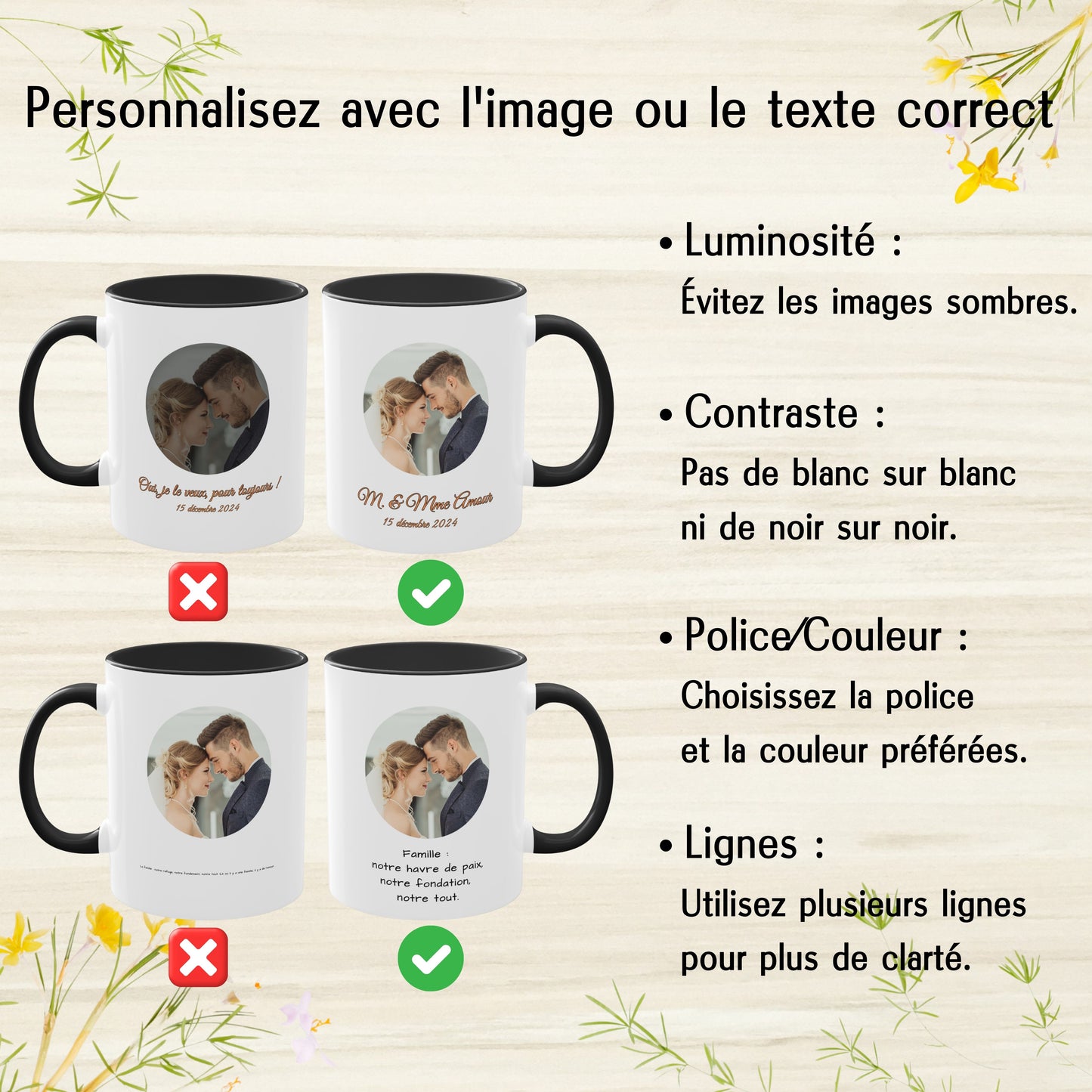 Individuelle Tasse, 325ml Keramik-Kaffeetasse mit weißem/schwarzem Kreisdesign, personalisiertes Geschenk mit Foto, Text oder Logo