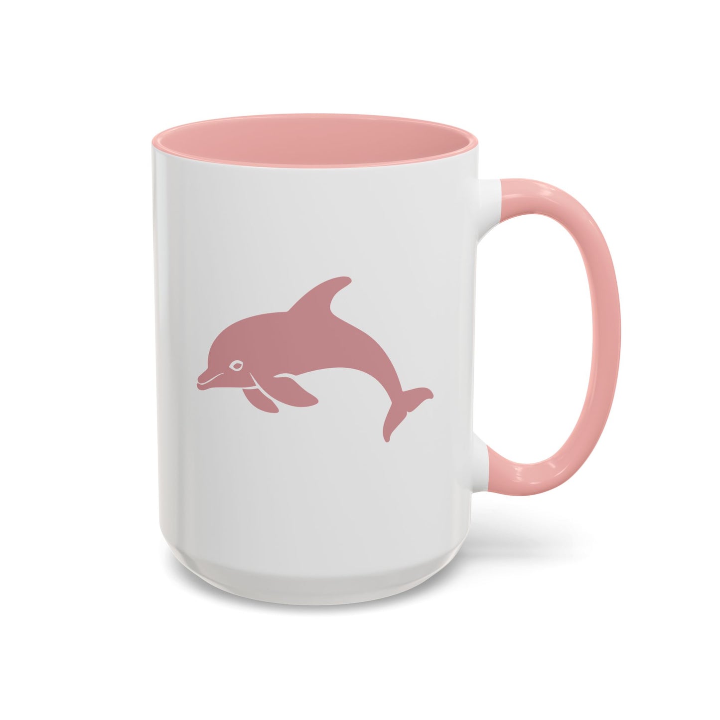 Pink Mug, Personalized Mug, Ceramic Accent Mug with C-Shaped Handle and Two Tone Options , Available in 11 or 15oz