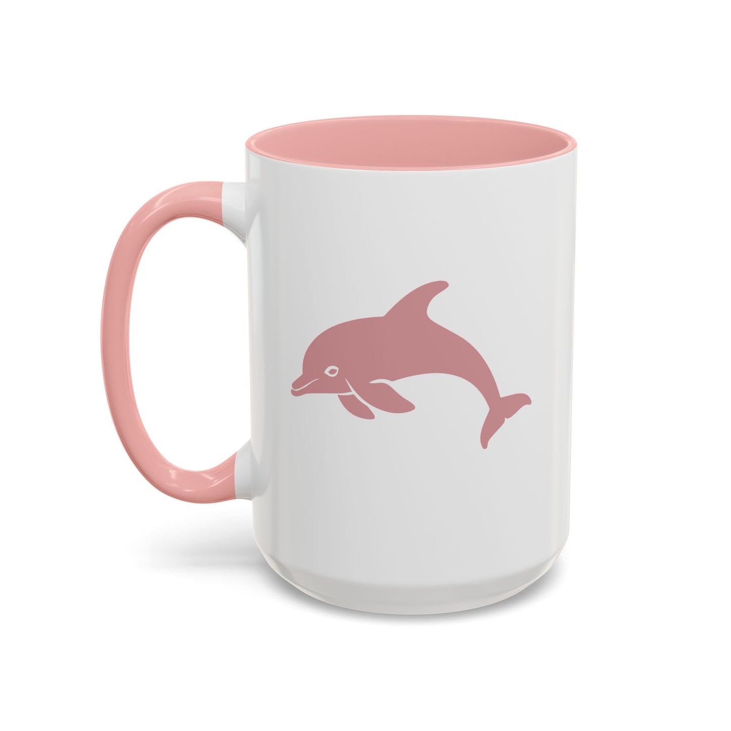 Pink Mug, Personalized Mug, Ceramic Accent Mug with C-Shaped Handle and Two Tone Options , Available in 11 or 15oz