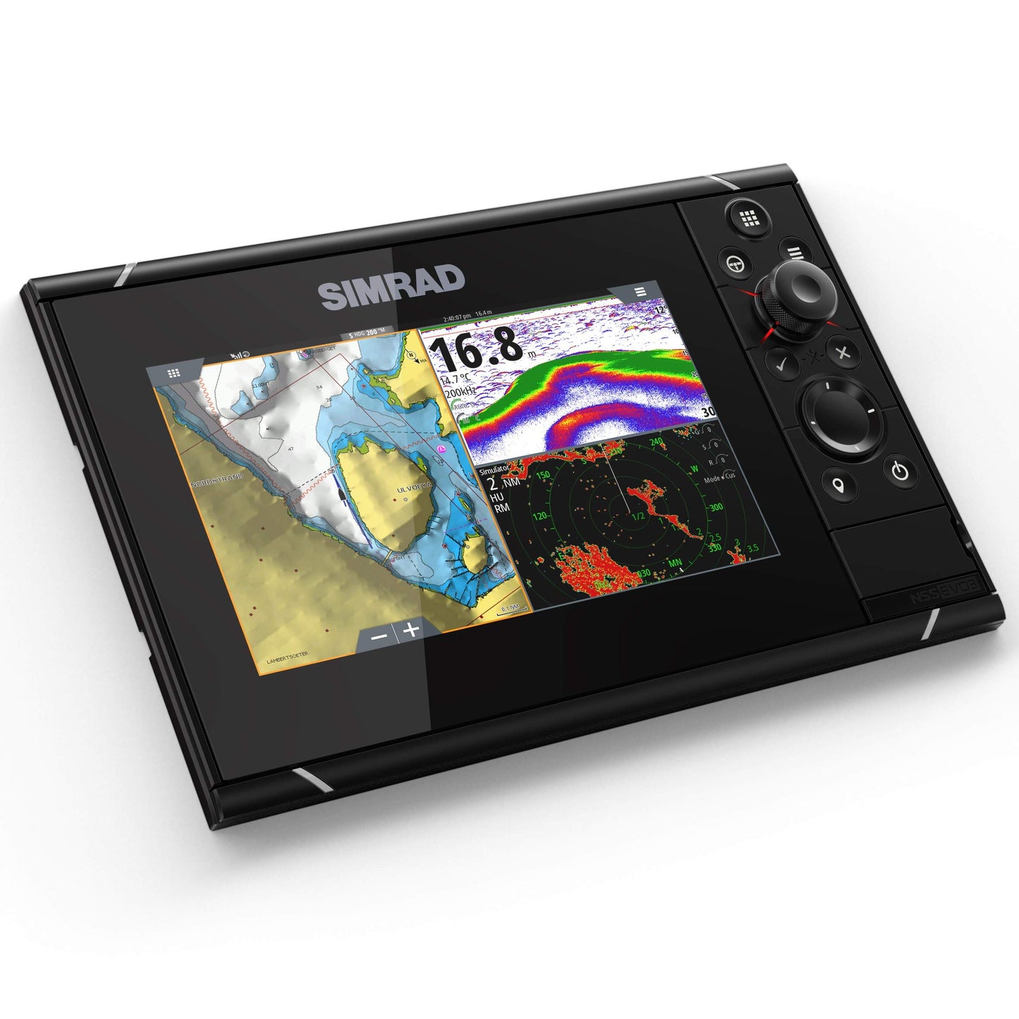 Simrad NSS evo3: 7-inch Navigation Display with GPS, SolarMAX Display and C-MAP Insight Pro Charts Installed.Semrad NSS7 Evo3