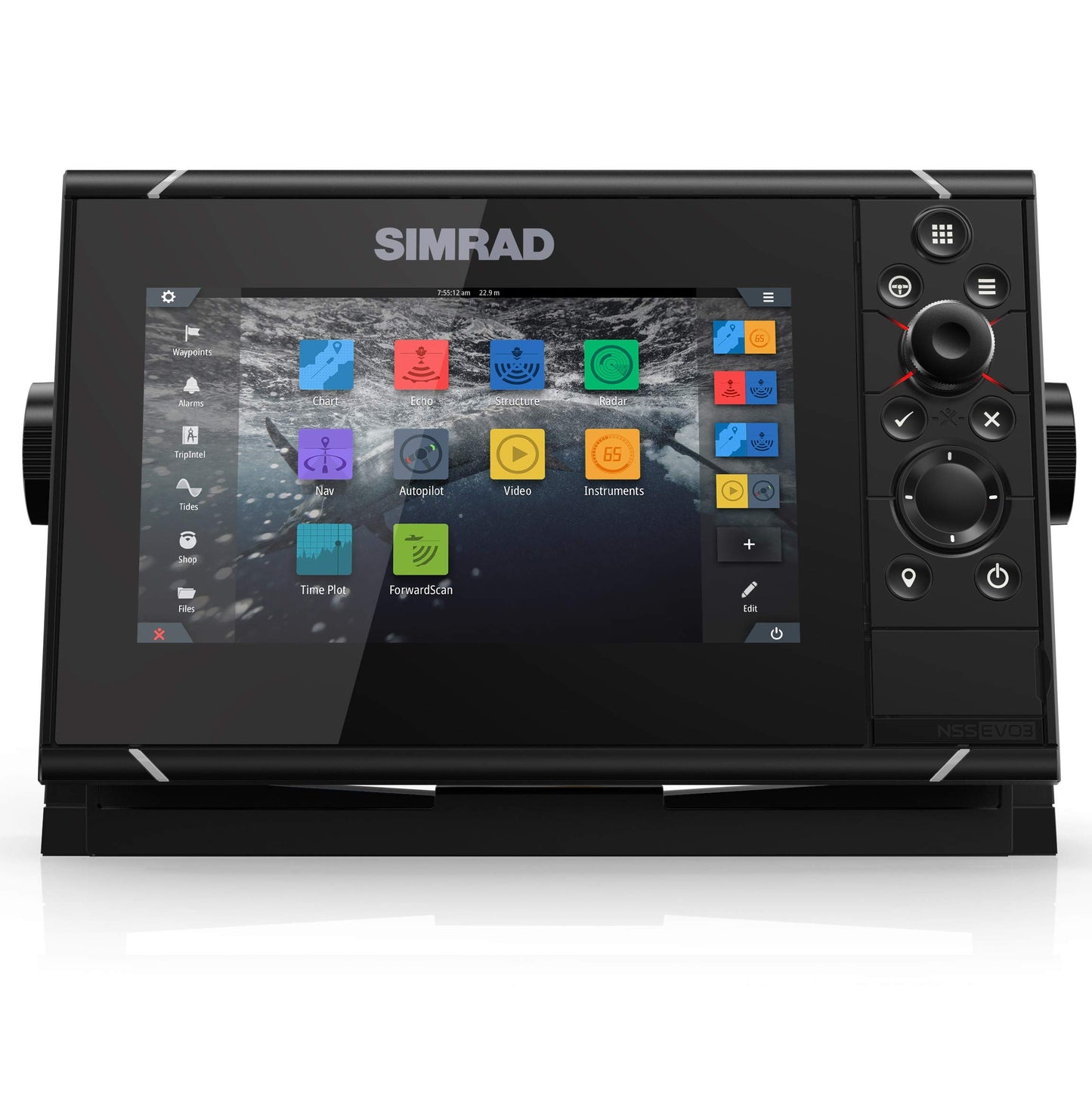 Simrad NSS evo3: 7-inch Navigation Display with GPS, SolarMAX Display and C-MAP Insight Pro Charts Installed.Semrad NSS7 Evo3
