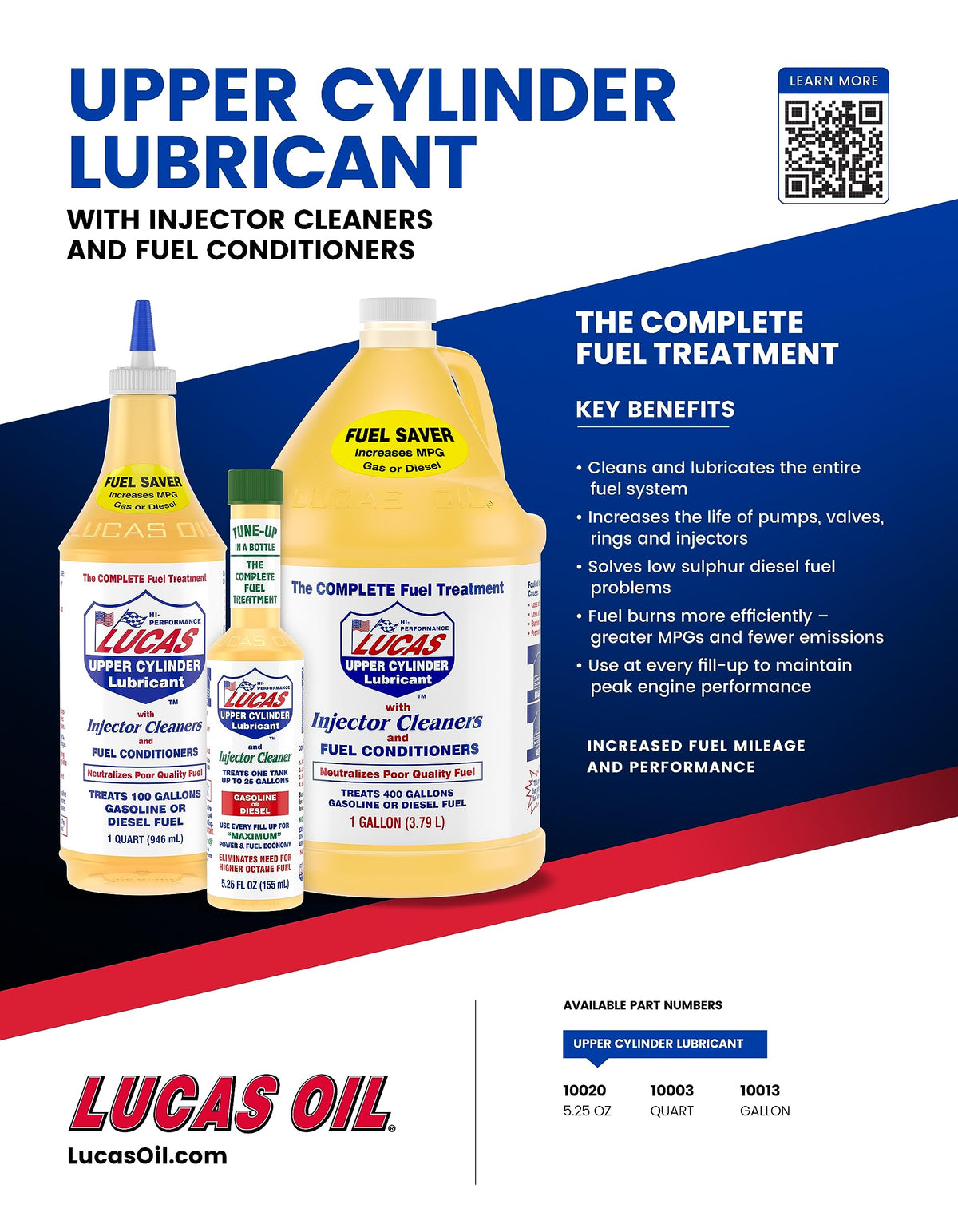 Lucas Oil 10020 Upper Cylinder Lube/Fuel Treatment - 5.25 fl oz