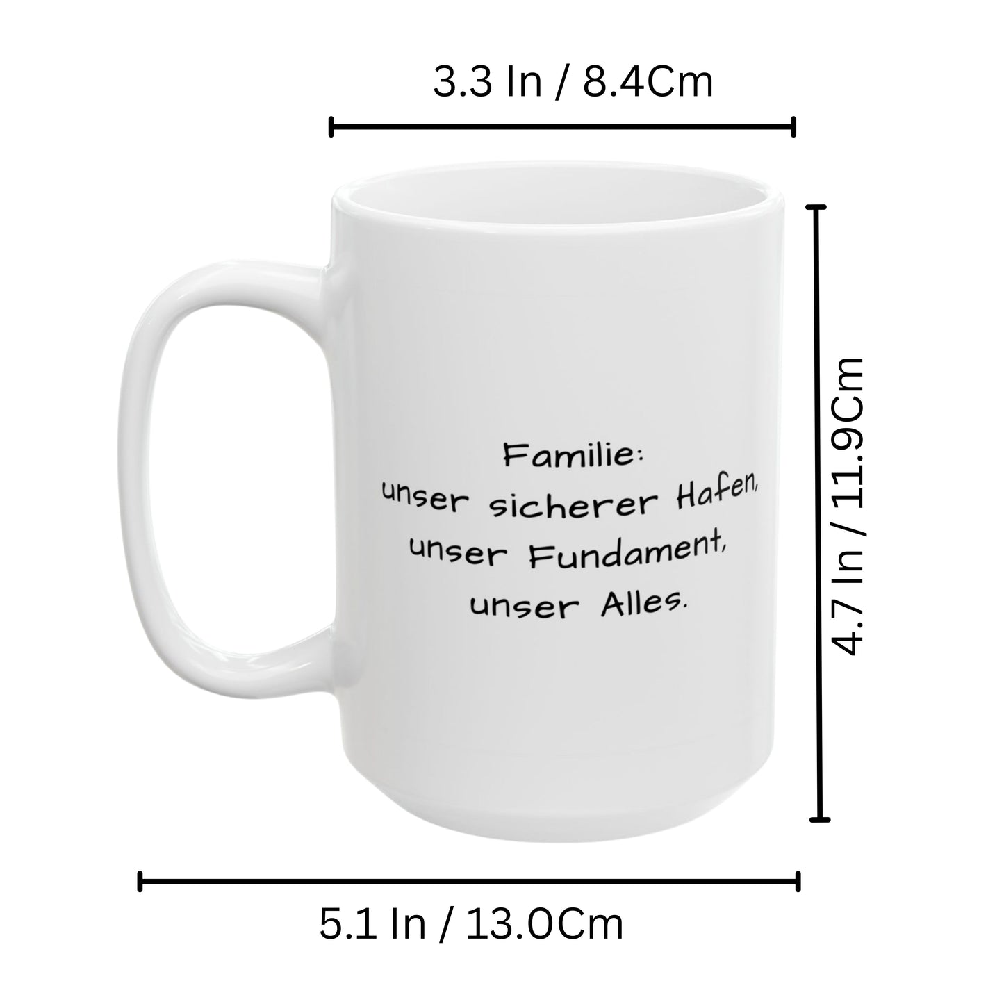 Individuelle Tasse, 425ml reinweißes quadratisches Design Keramik Kaffeetasse, personalisiertes Geschenk mit Foto, Text oder Logo