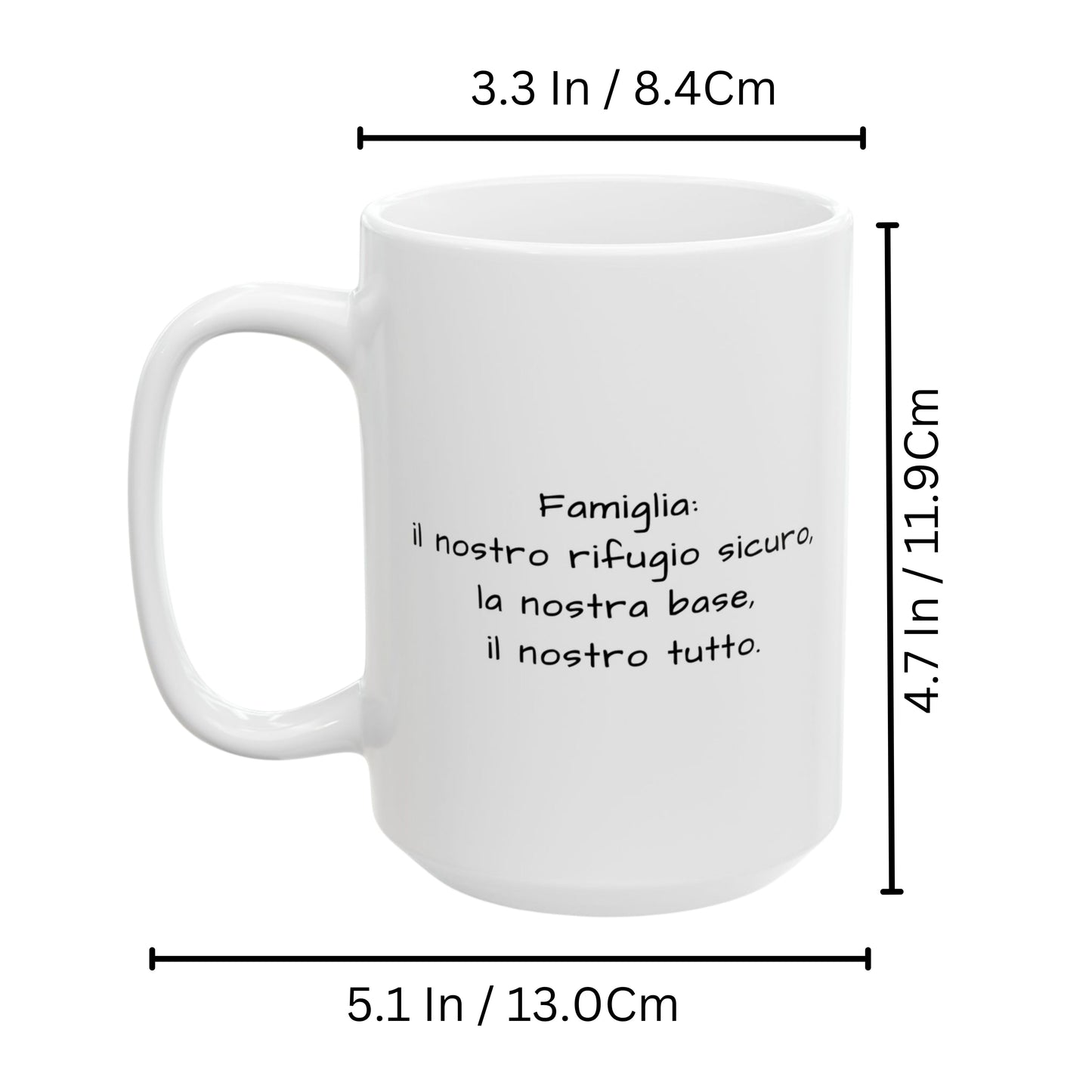 Tazza personalizzata, 425 ml Tutto bianco Design quadrato Tazza da caffè in ceramica, Regalo personalizzato con foto, testo o logo