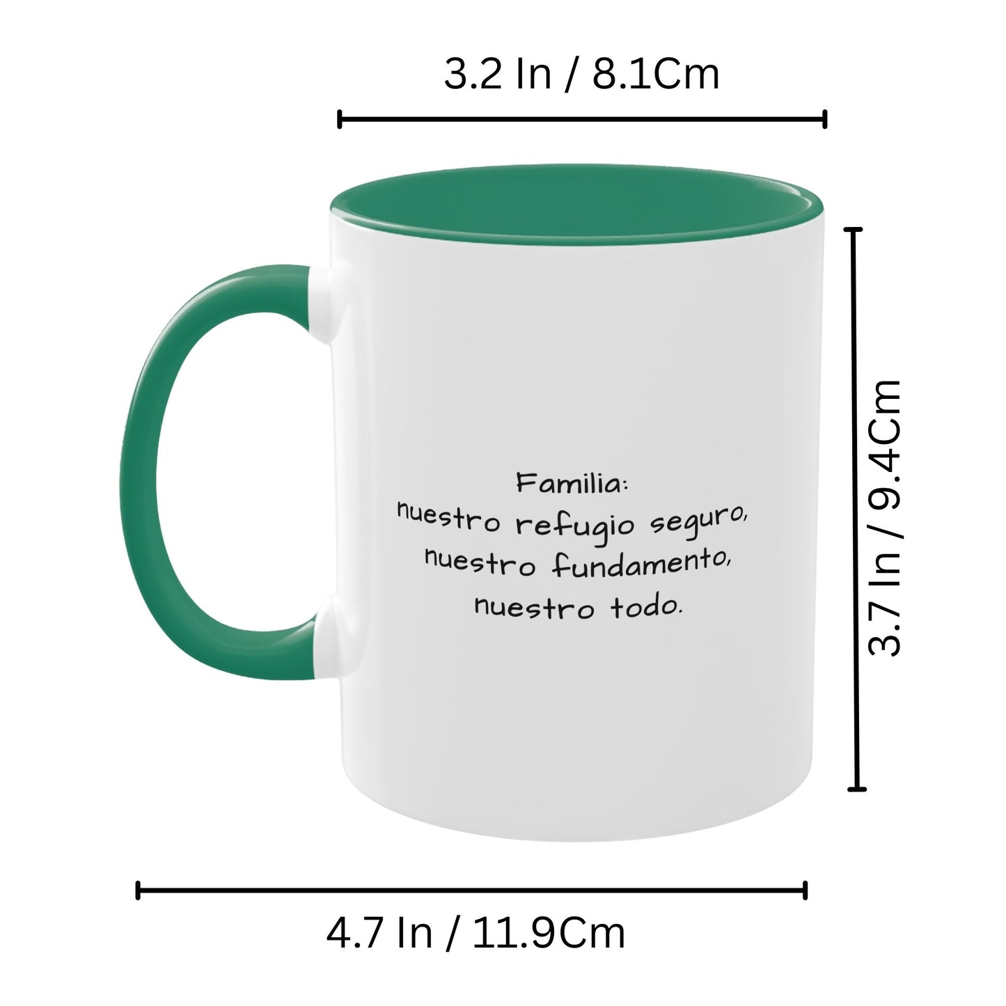Tasse personnalisée, 325ml Blanc/vert Motif carré Céramique Tasse à café, Cadeau personnalisé avec photo, texte ou logo