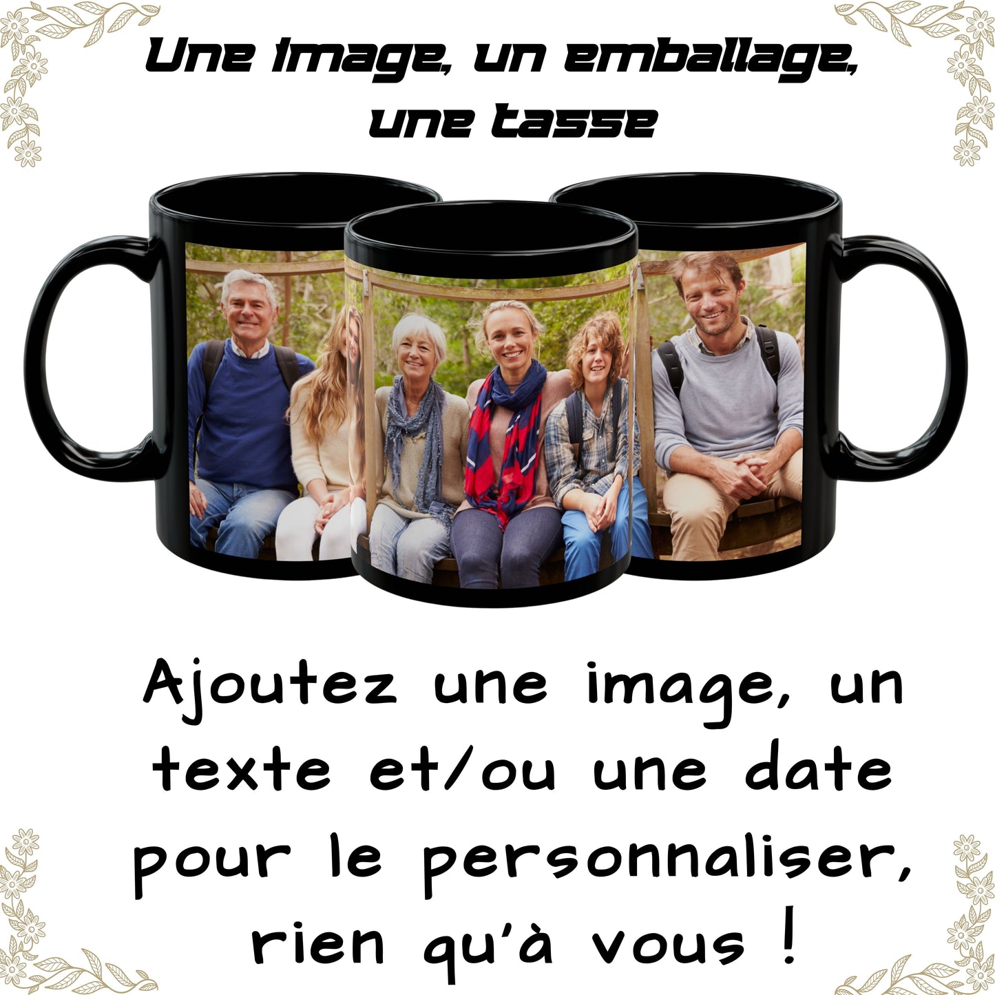 Tasse personalisiert, 325ml Rundum-Design Keramik-Kaffeetasse, personalisiertes Geschenk mit Foto, Text oder Logo