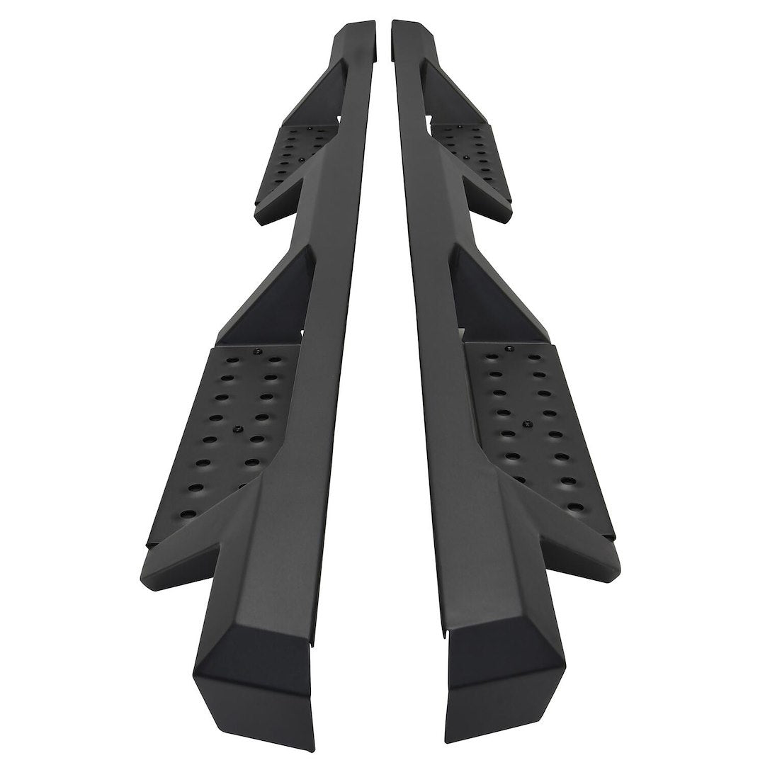 Westin 5614095 Automotive 56-14095 - Nerf Bar; HDX; With Drop Down Steps; 3 Inch Square Straight; Powder Coated; Black; Mild Steel; With Welded End Caps; Rocker Panel Mount