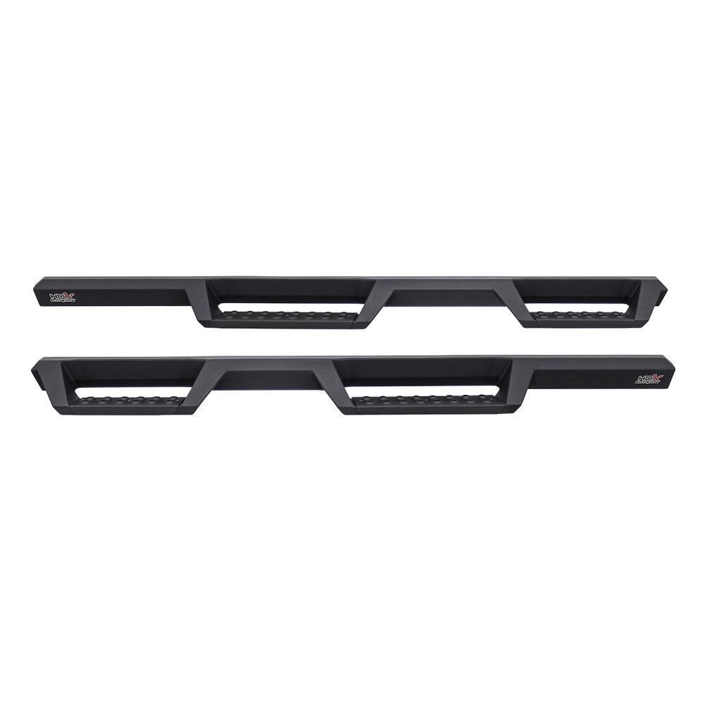 Westin 5613295 Automotive 56-13295 - Nerf Bar; HDX; With Drop Down Steps; 3 Inch Square Straight; Powder Coated; Black; Mild Steel; With Welded End Caps; Rocker Panel Mount