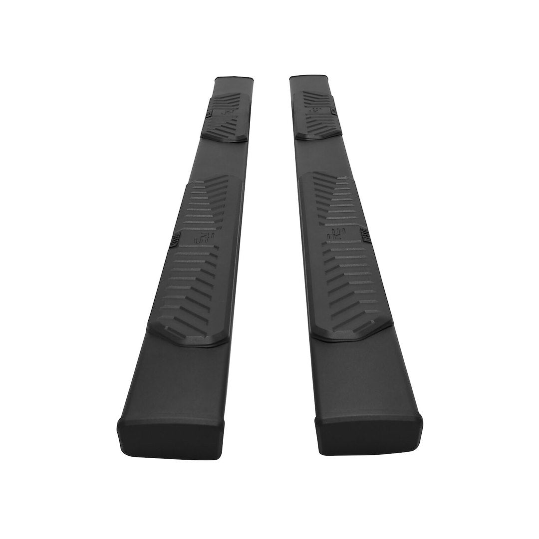Westin 2853785 Automotive 28-53785 - Nerf Bar; R5 Series; With Step Pads; 5 Inch Rectangular Straight; Powder Coated; Black; Aluminum; With Black End Caps; Rocker Panel Mount; With Injection Molded Bracket Covers