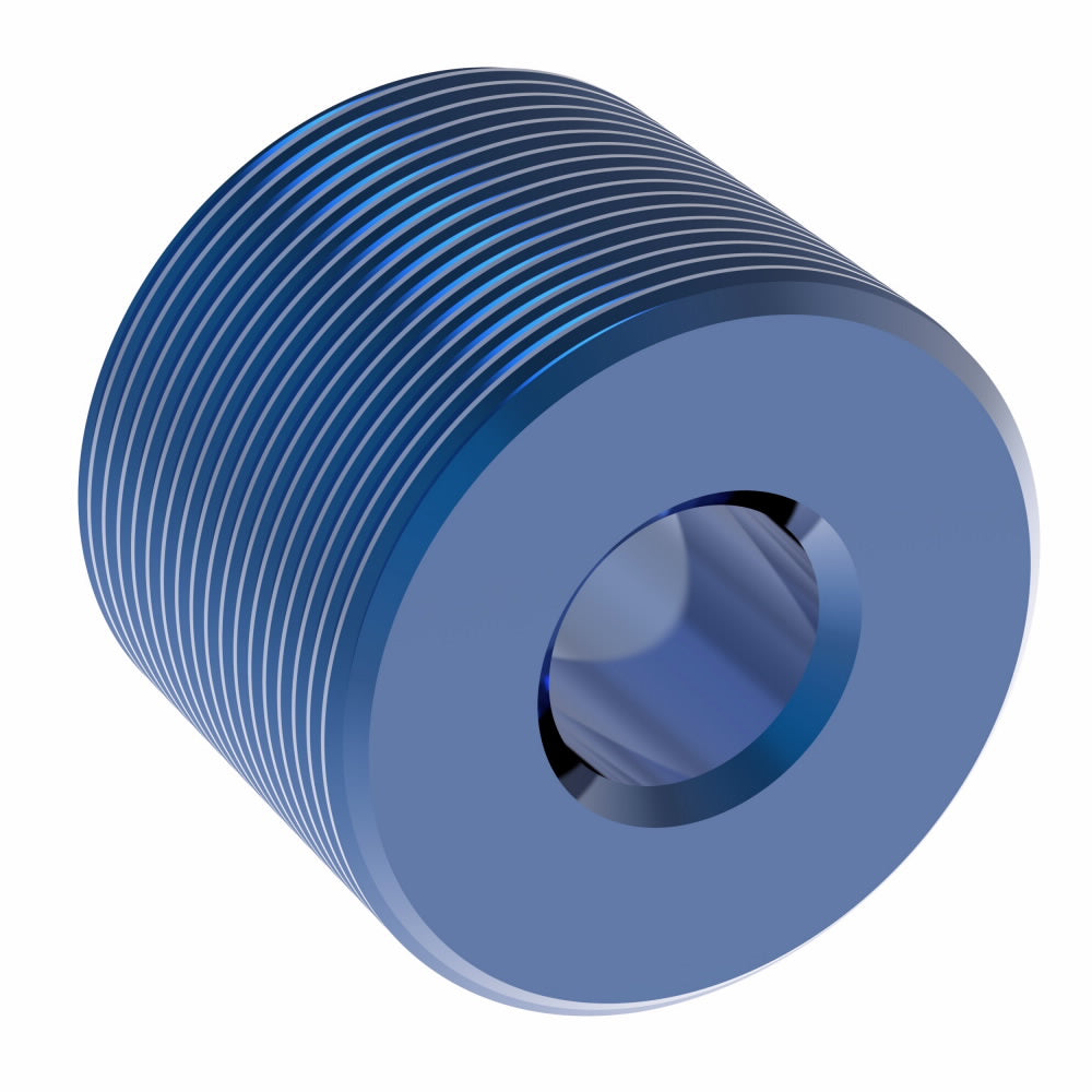 Aeroquip FCM3687 Pipe Plug Fitting; Allen Head; 3/8 Inch Thread; Anodized; Blue; Set Of 2