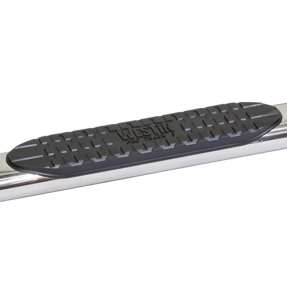 Westin 2153580 Automotive 21-53580 - Nerf Bar; PRO TRAXX®; With Step Pads; 5 Inch Oval Bent; Polished; Stainless Steel; With Welded End Caps; Rocker Panel Mount