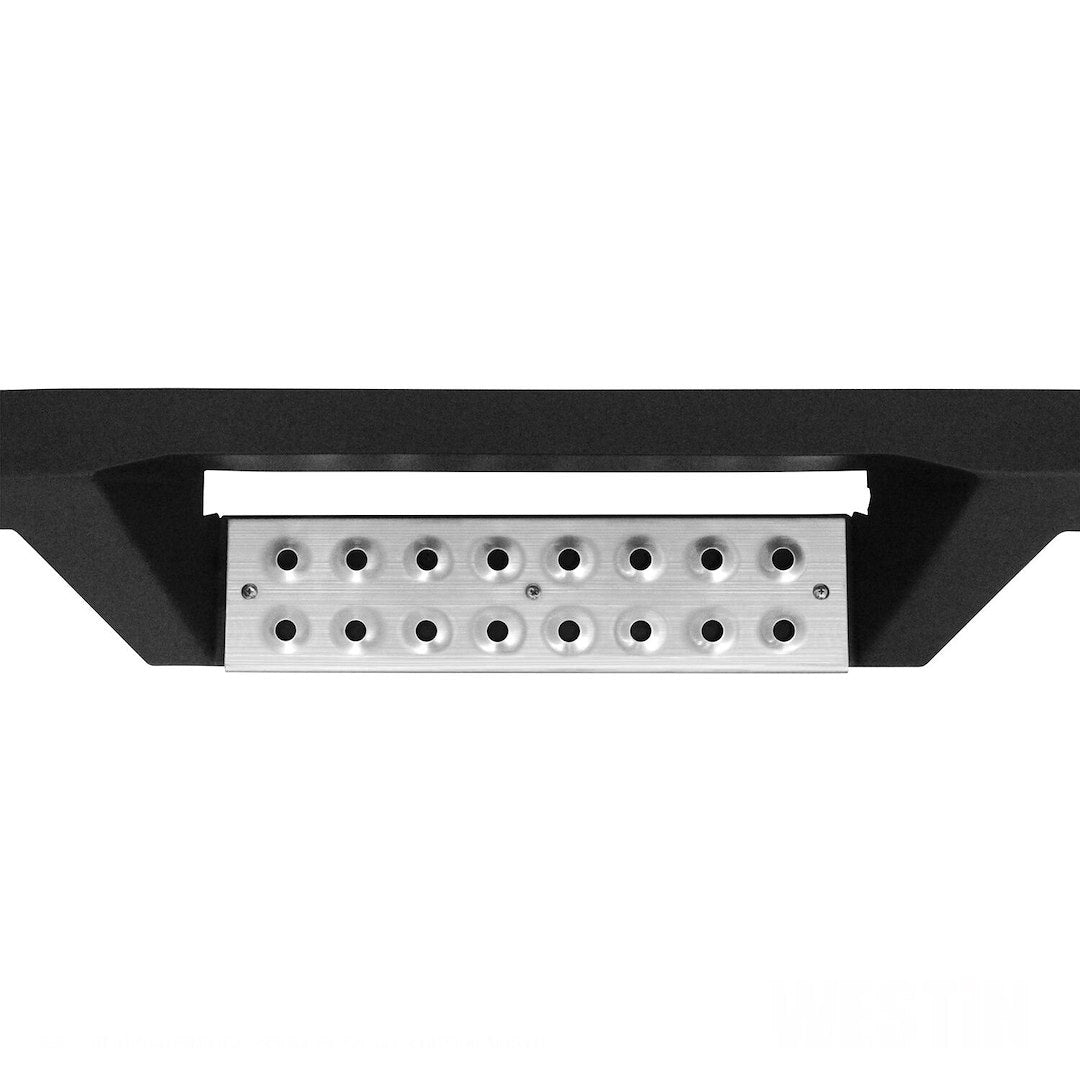 Westin 56141252 Automotive 56-141252 - Nerf Bar; HDX; With Drop Down Steps; 3 Inch Square Straight; Powder Coated; Black; Stainless Steel; With Welded End Caps; Rocker Panel Mount; With Polished Diamond Plate Step Pads On Drop Down Steps