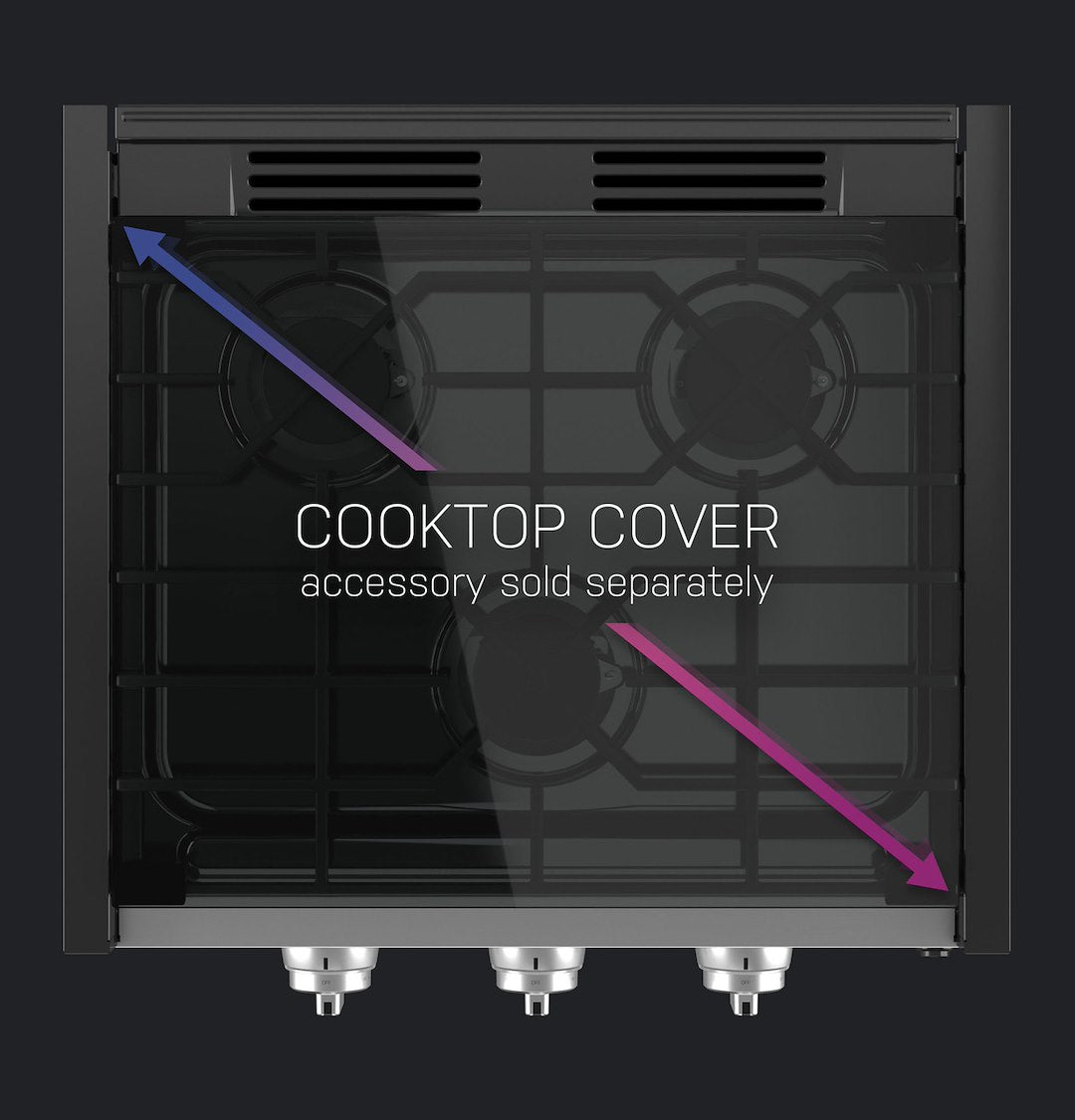 Profile PLU621RTSS GE Appliances  - Stove; GE ™; Cooktop; Black/ Gray; 21.53 Inch Width x 4.03 Inch Height x 21 Inch Depth; Electronic Ignition; 8000 BTU Front Burner/ Two 6500 BTU Rear Burners; 3 Burner; With Removable Grates For Quick Cleaning