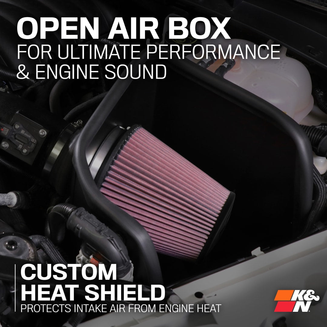 K&N 632565 K & N Filters 63-2565 - Cold Air Intake; 63 Series AirCharger ®; Black Polyethylene Tube; Red Filter; With Heat Shield