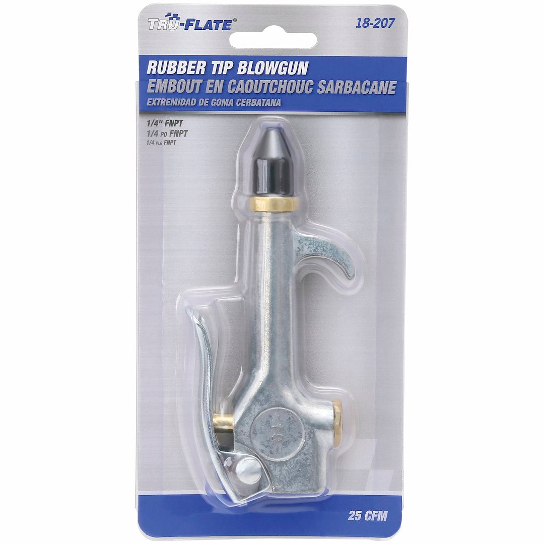 Edelmann 18207 Tru Flate 18-207 - Air Blow Gun; Palm Gun Design; 1/4 Inch Female NPT Inlet; Thumb Lever Control; Rubber Tip; 30 PSI Maximum Pressure