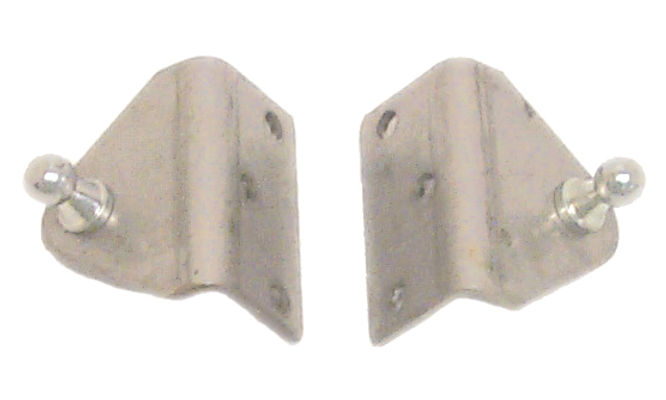 Sierra GS62900 Marine  - Boat Hatch Lift Support Mounting Bracket; Marine Series; Used As Attachment Points For Gas Springs On Hatches; L-Shaped; 2 Inch Wide x 1.2 Inch Base; 3 Holes; 10 Millimeter Ball Stud; Zinc Plated; Silver; Stainless Steel; Set Of 2