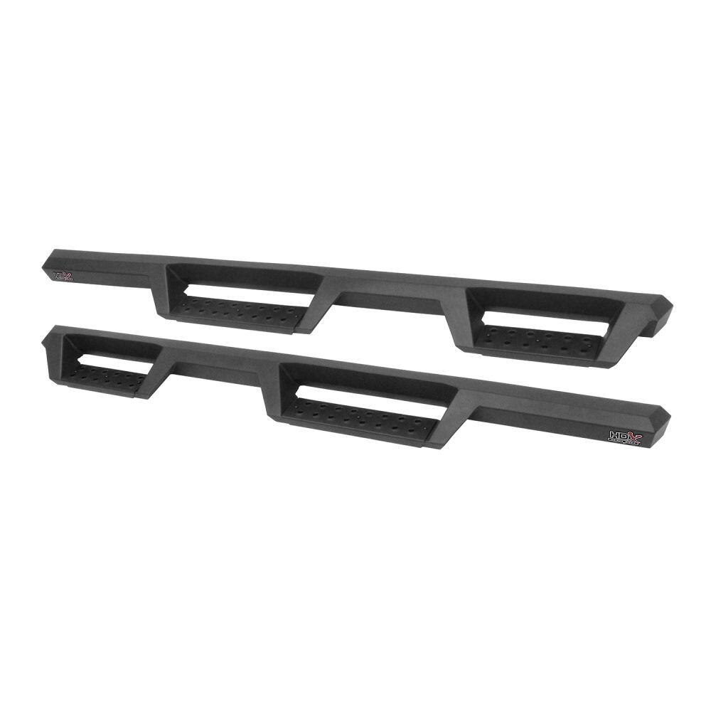 Westin 5613295 Automotive 56-13295 - Nerf Bar; HDX; With Drop Down Steps; 3 Inch Square Straight; Powder Coated; Black; Mild Steel; With Welded End Caps; Rocker Panel Mount