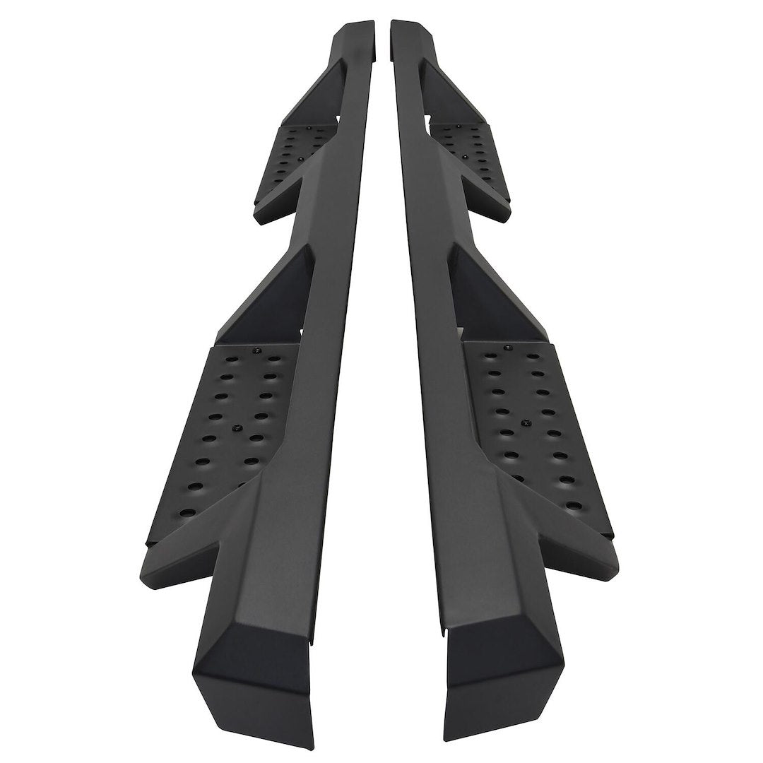 Westin 5614225 Automotive 56-14225 - Nerf Bar; HDX; With Drop Down Steps; 3 Inch Square Straight; Textured Powder Coat; Black; Steel; With Welded End Caps; Rocker Panel Mount