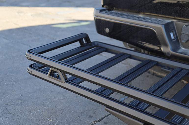 DEE ZEE Z7327049CC D - Trailer Hitch Cargo Carrier; Hitch Mount; 400 Pound Weight Capacity; 27 Inch Length x 49 Inch Width; Powder Coated Black; Aluminum; With Mounting Hardware