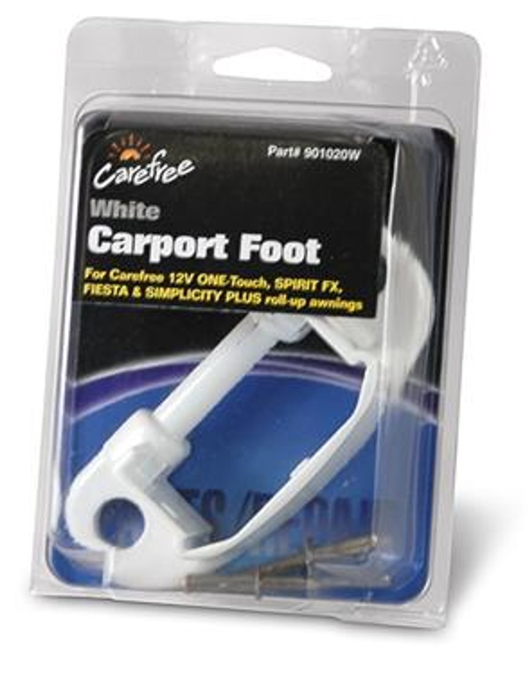 Powerwinch 901020W Carefree RV  - Awning Carport Foot; For Spirit Or Fiesta Or One Touch Or Quick 'N' EZ Awnings; White; With Retail Packaging