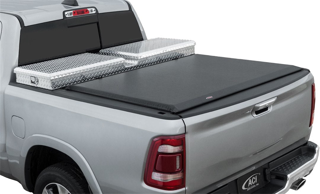 Generic 64249 ACCESS Covers  - Tonneau Cover; Toolbox ®; Soft Roll-Up Hook And Loop; Low Profile; Black; Vinyl; Lockable Using Tailgate Handle Lock; Use With 19 To 21 Inch Length Over The Rail Tool Box