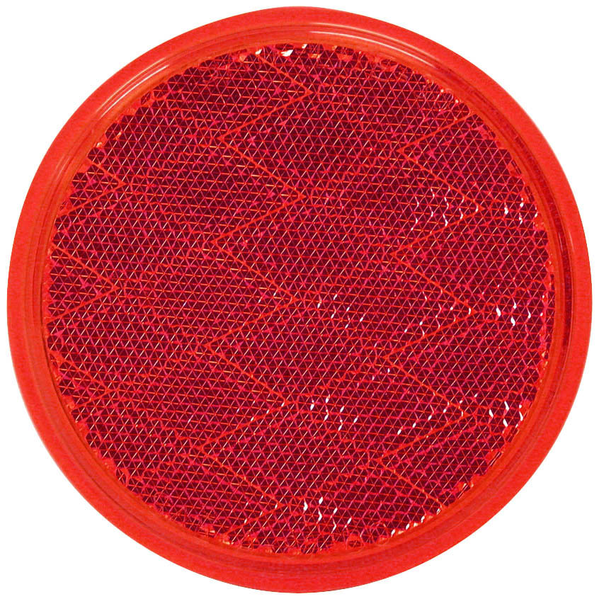 Peterson V475R Mfg.  - Reflector; Quick Mount; Red Lens; 3-3/16 Inch Round; Without Housing; Adhesive Backing