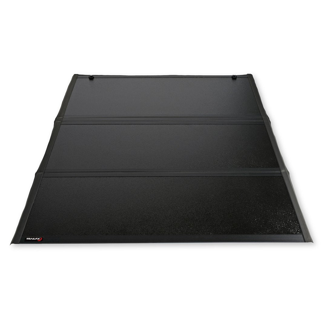 TFX TONNEAU TFX3526 TrailFX  - Tonneau Cover; TFX Standard Flush Tri-Fold; Hard Folding; 2 Folds/ 3 Panels; Low Profile; 2 Riding Positions; Lockable Using Tailgate Handle Lock; Black; Fiber Reinforced Plastic (FRP)