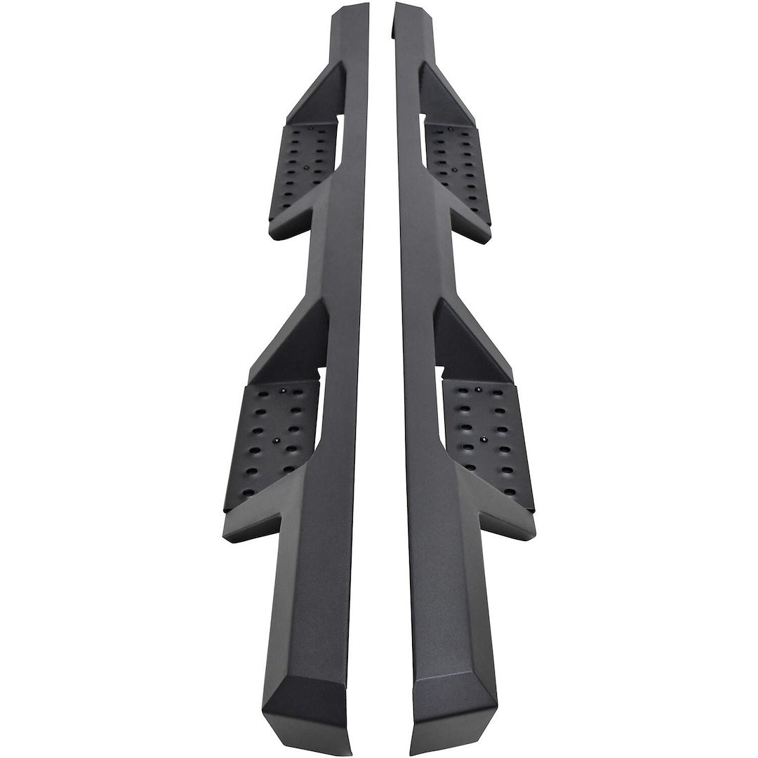 Westin 5614155 Automotive 56-14155 - Nerf Bar; HDX; With Drop Down Steps; 3 Inch Square Straight; Powder Coated; Black; Mild Steel; With Welded End Caps; Rocker Panel Mount