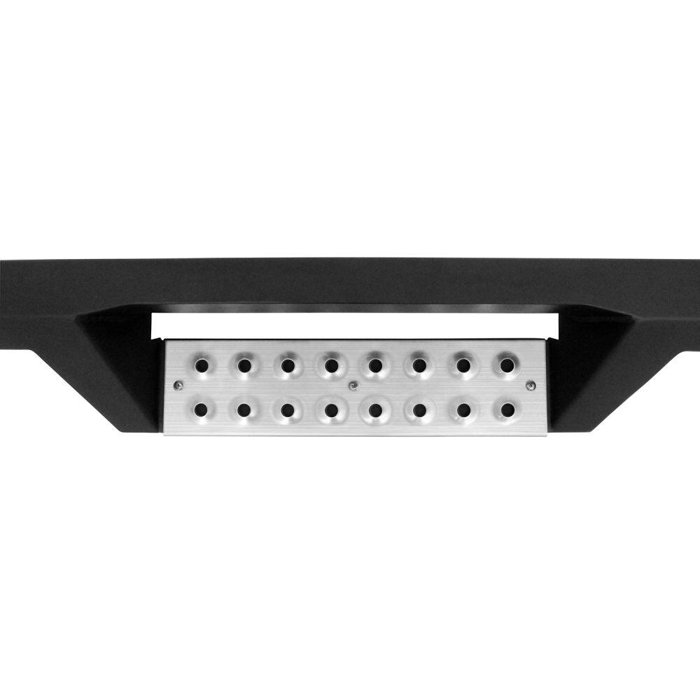 Westin 56140552 Automotive 56-140552 - Nerf Bar; HDX; With Drop Down Steps; 3 Inch Square Straight; Powder Coated; Black; Stainless Steel; With Welded End Caps; Rocker Panel Mount; With Polished Diamond Plate Step Pads On Drop Down Steps