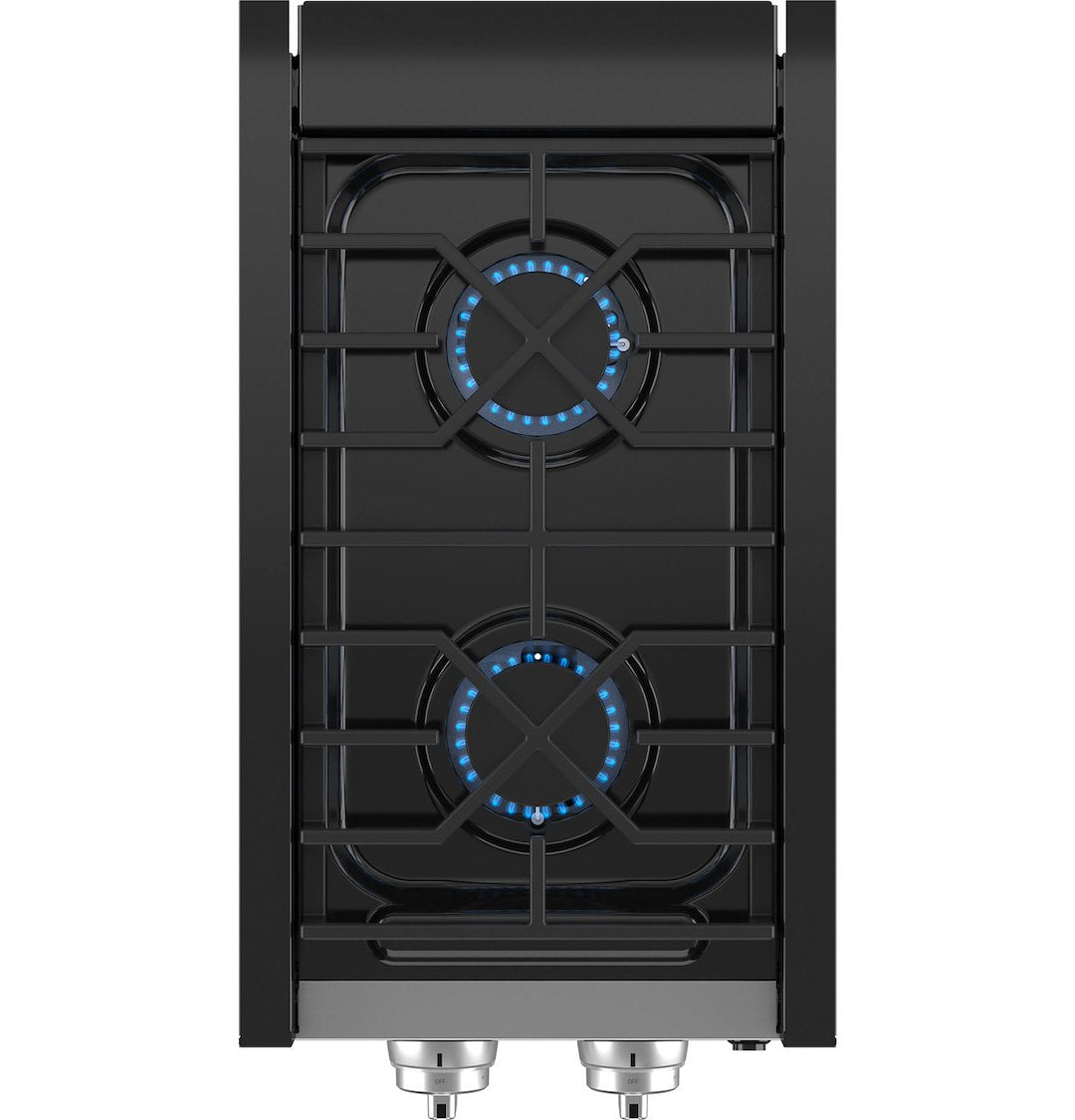Profile PLU612RTSS GE Appliances  - Stove; GE ™; Range; Gray; 12 Inch Width x 4-1/10 Inch Height x 22-3/5 Inch Depth; Piezo Ignition; 6500 BTU Front And Rear Burners; 12 Volt; 2 Burners; With Removable Grates For Cleaning; Cast Metal Knobs