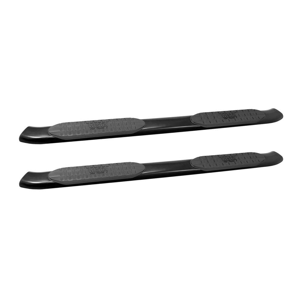 Westin 2153835 Automotive 21-53835 - Nerf Bar; PRO TRAXX®; With Step Pads; 5 Inch Oval Bent; Powder Coated; Black; Steel; With Welded End Caps; Rocker Panel Mount