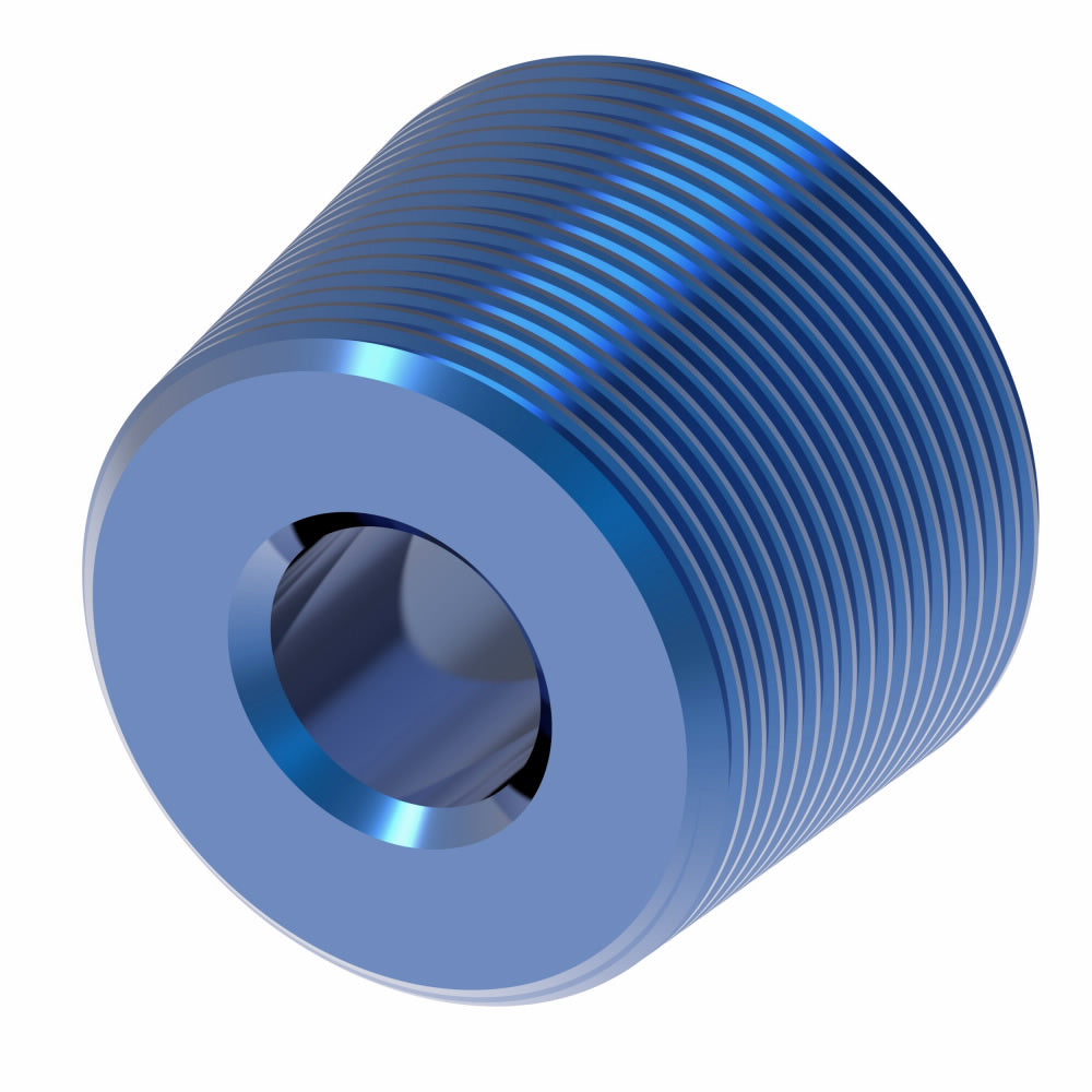 Aeroquip FCM3687 Pipe Plug Fitting; Allen Head; 3/8 Inch Thread; Anodized; Blue; Set Of 2