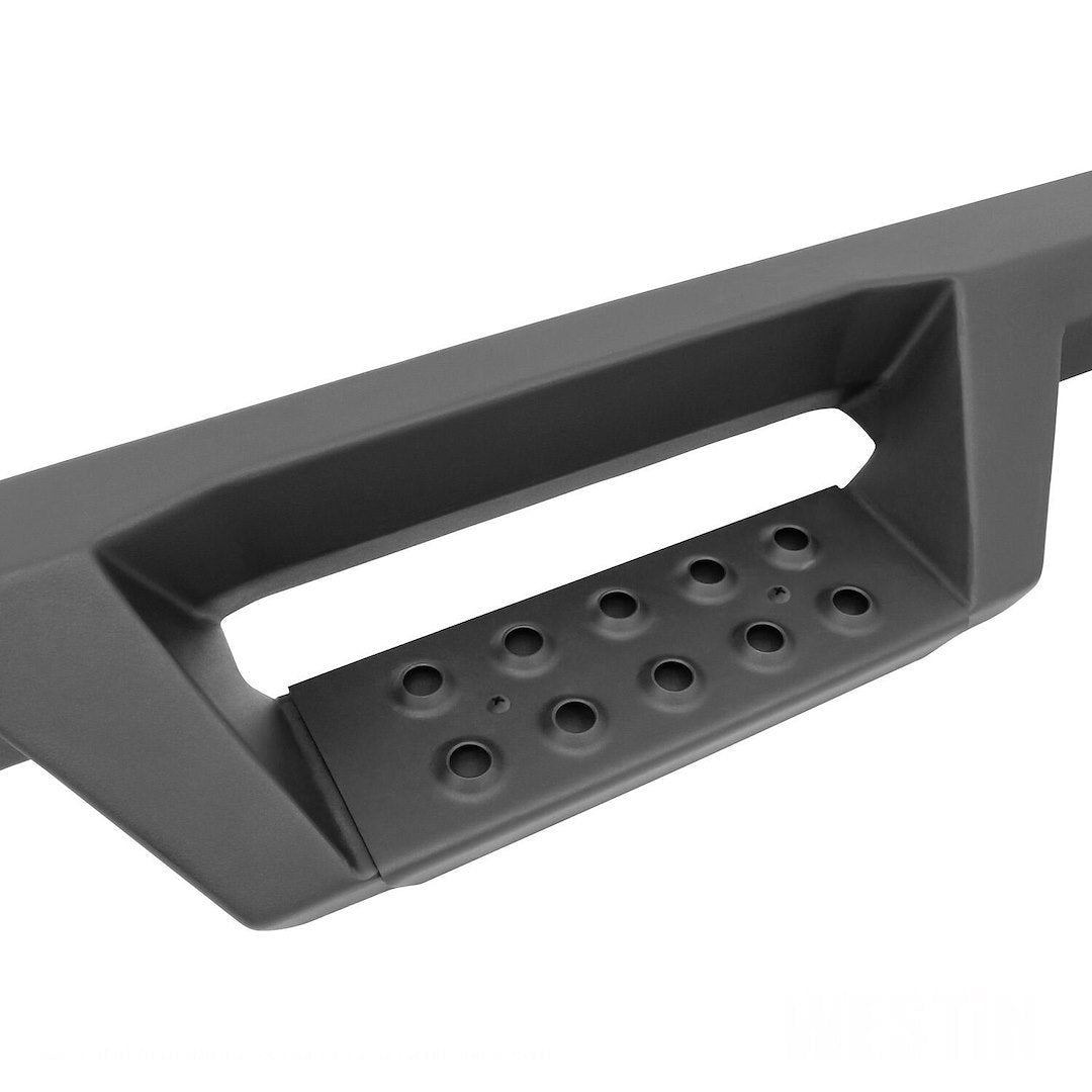 Westin 5613725 Automotive 56-13725 - Nerf Bar; HDX; With Drop Down Steps; 3 Inch Square Straight; Powder Coated; Black; Mild Steel; With Welded End Caps; Rocker Panel Mount