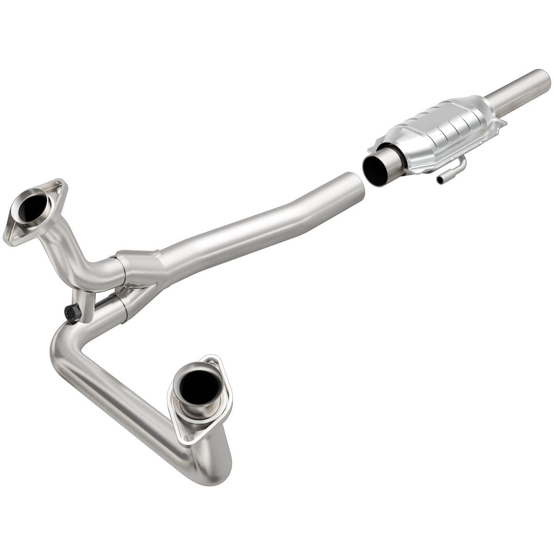MagnaFlow Exhaust Products 93307 Magnaflow 48 State Converter  - Catalytic Converter; Standard Series; Stainless Steel; Dual Bolt-On Inlet; Single Clamp-On Outlet; 52 Inch Overall Length; Not For Sale Or Use In The State Of California