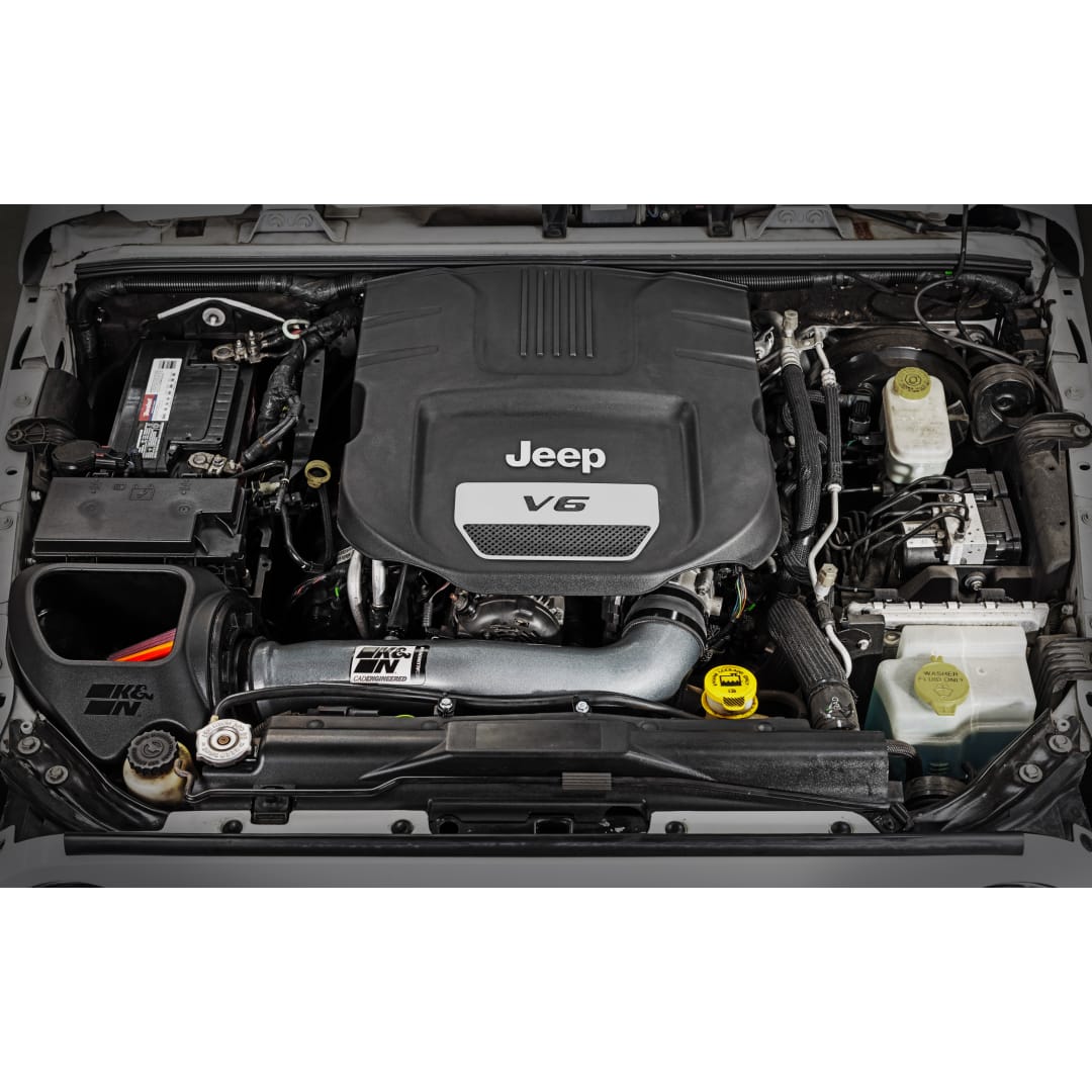 K&N 701566 K & N Filters 70-1566 - Cold Air Intake; NextGen; Silver Aluminum Tube; Red Filter; With Heat Shield