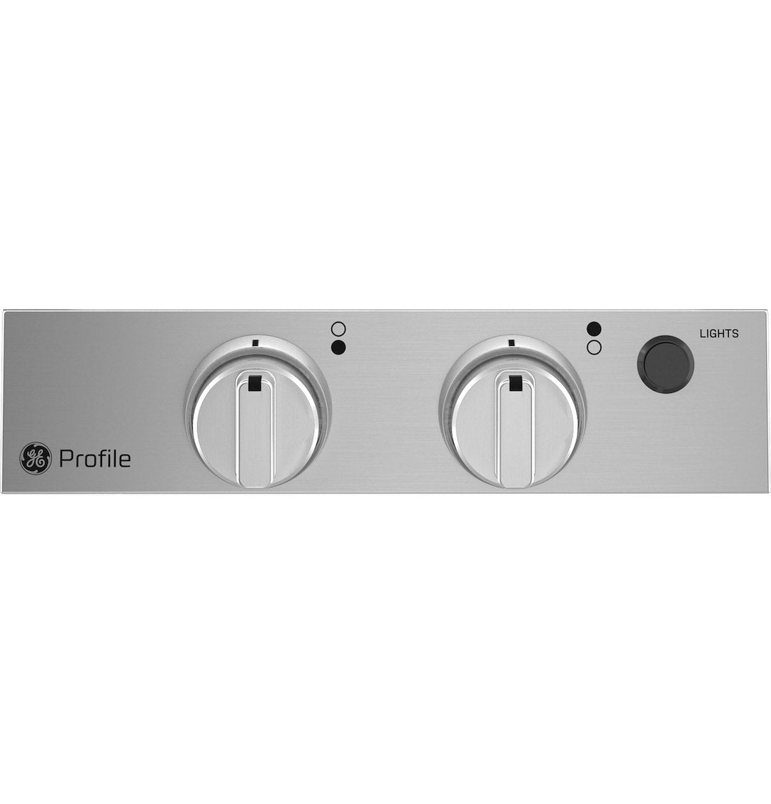 Profile PLU612RTSS GE Appliances  - Stove; GE ™; Range; Gray; 12 Inch Width x 4-1/10 Inch Height x 22-3/5 Inch Depth; Piezo Ignition; 6500 BTU Front And Rear Burners; 12 Volt; 2 Burners; With Removable Grates For Cleaning; Cast Metal Knobs